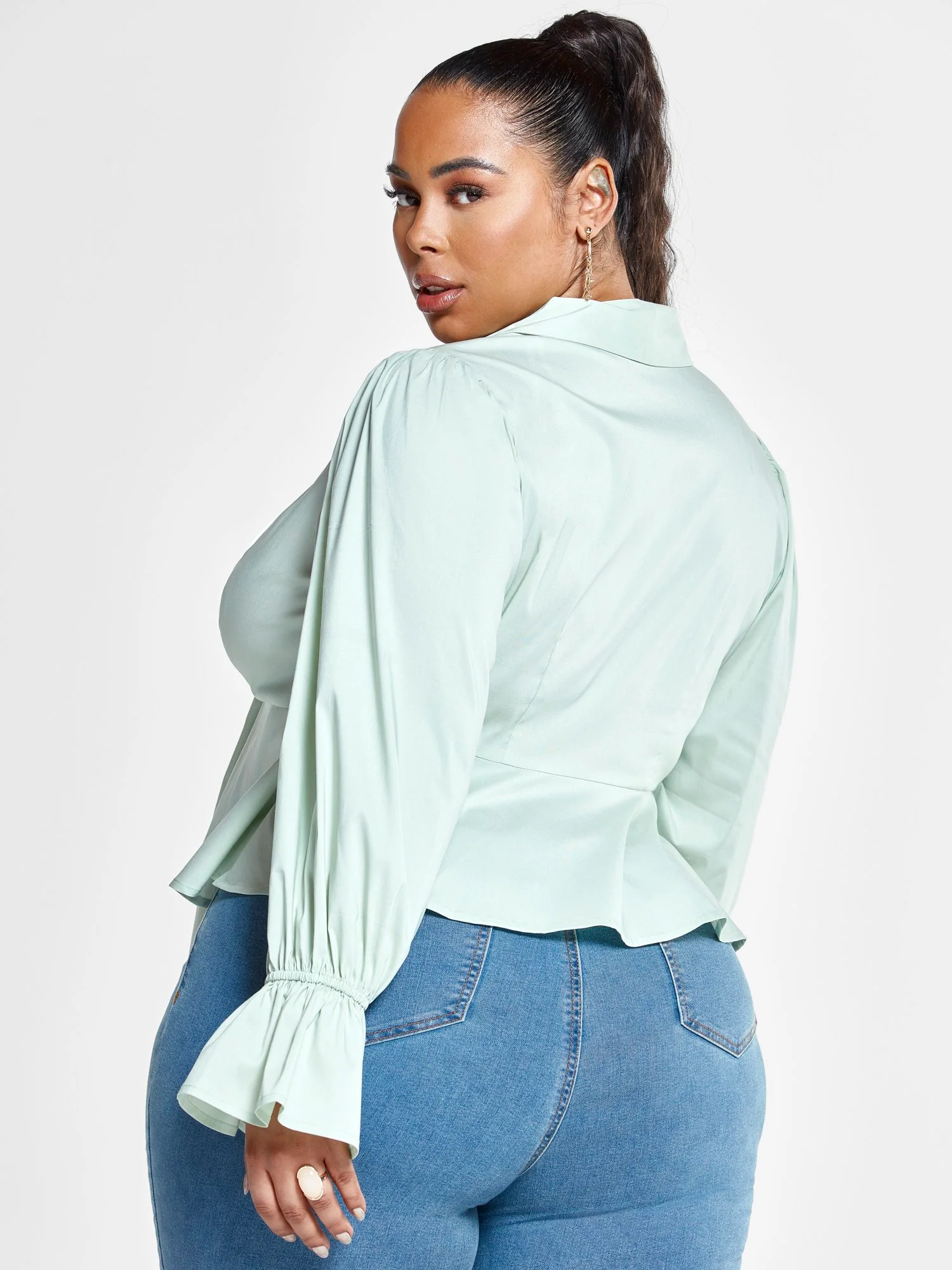Juliette Tie Front Peplum Top - Image 4