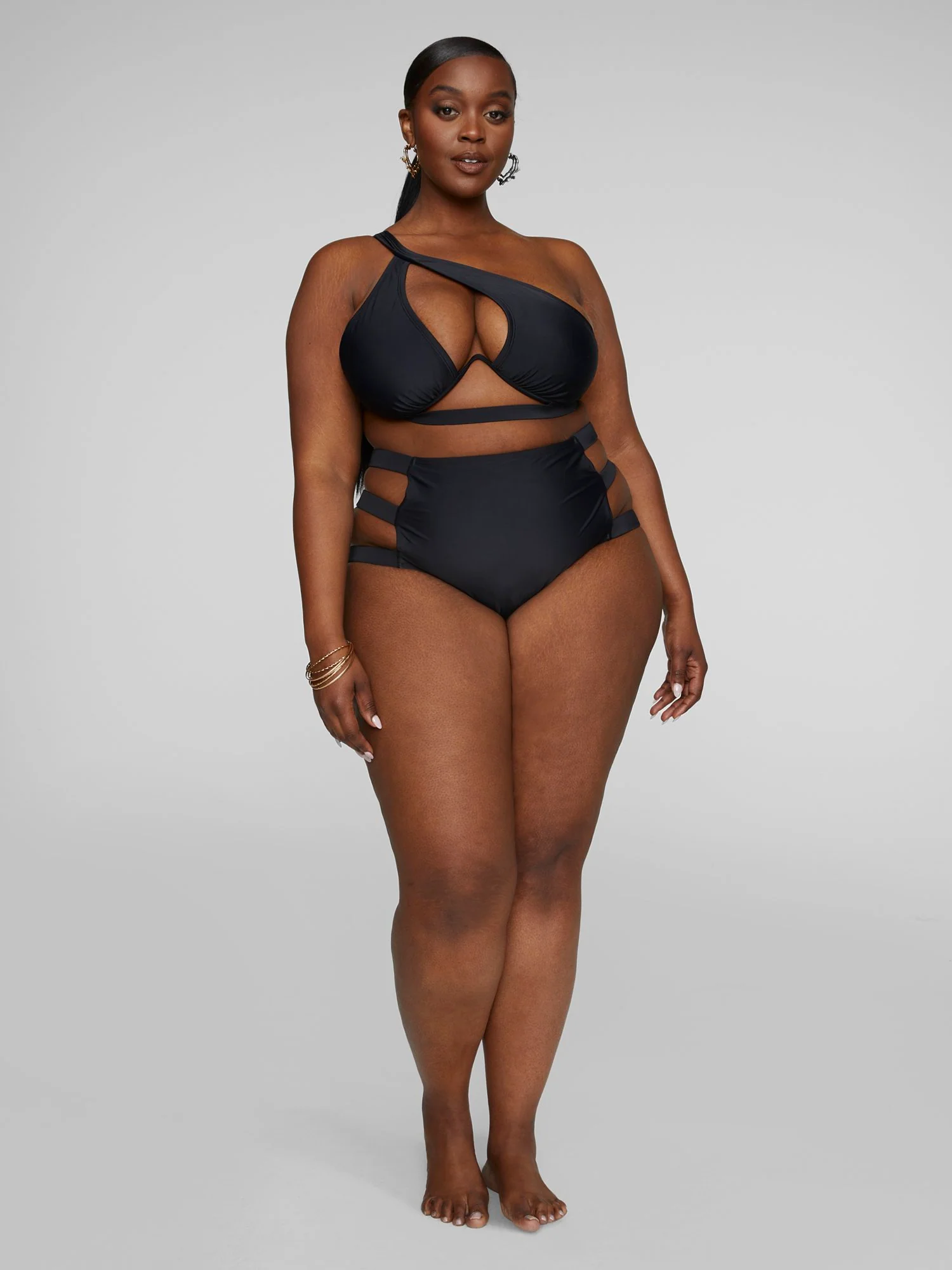 Karlee One Shoulder Cutout Bikini Top - Image 3