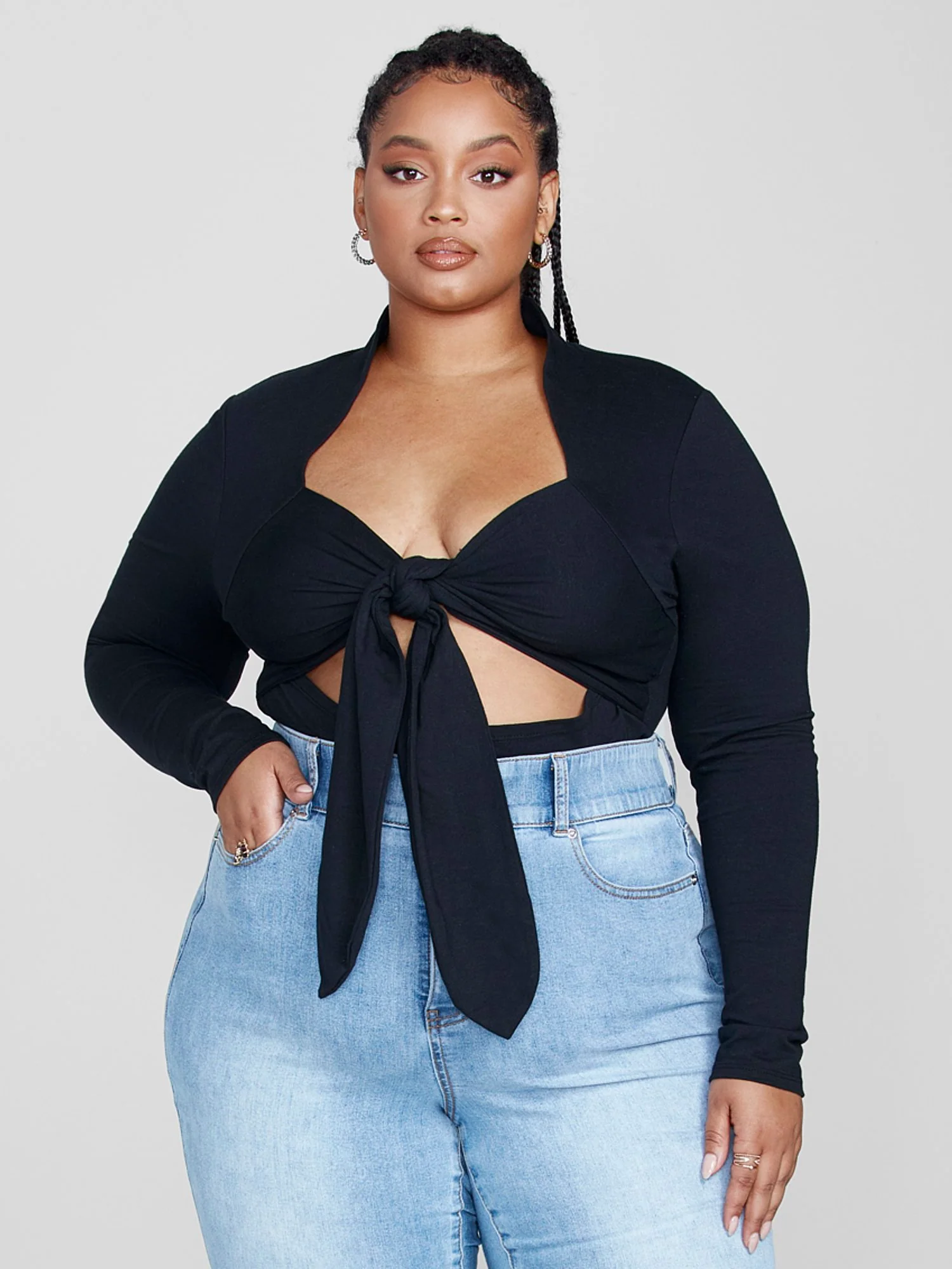 Kate Tie Front Cutout Top - Image 2