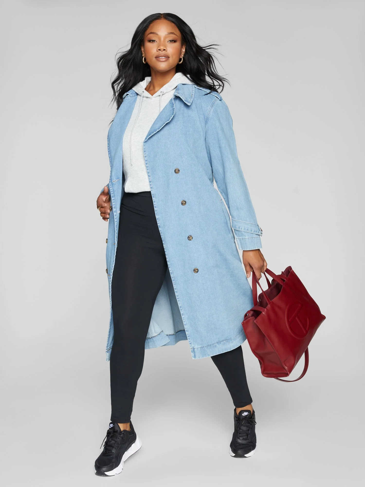 Katrina Denim Trench Coat - Image 3