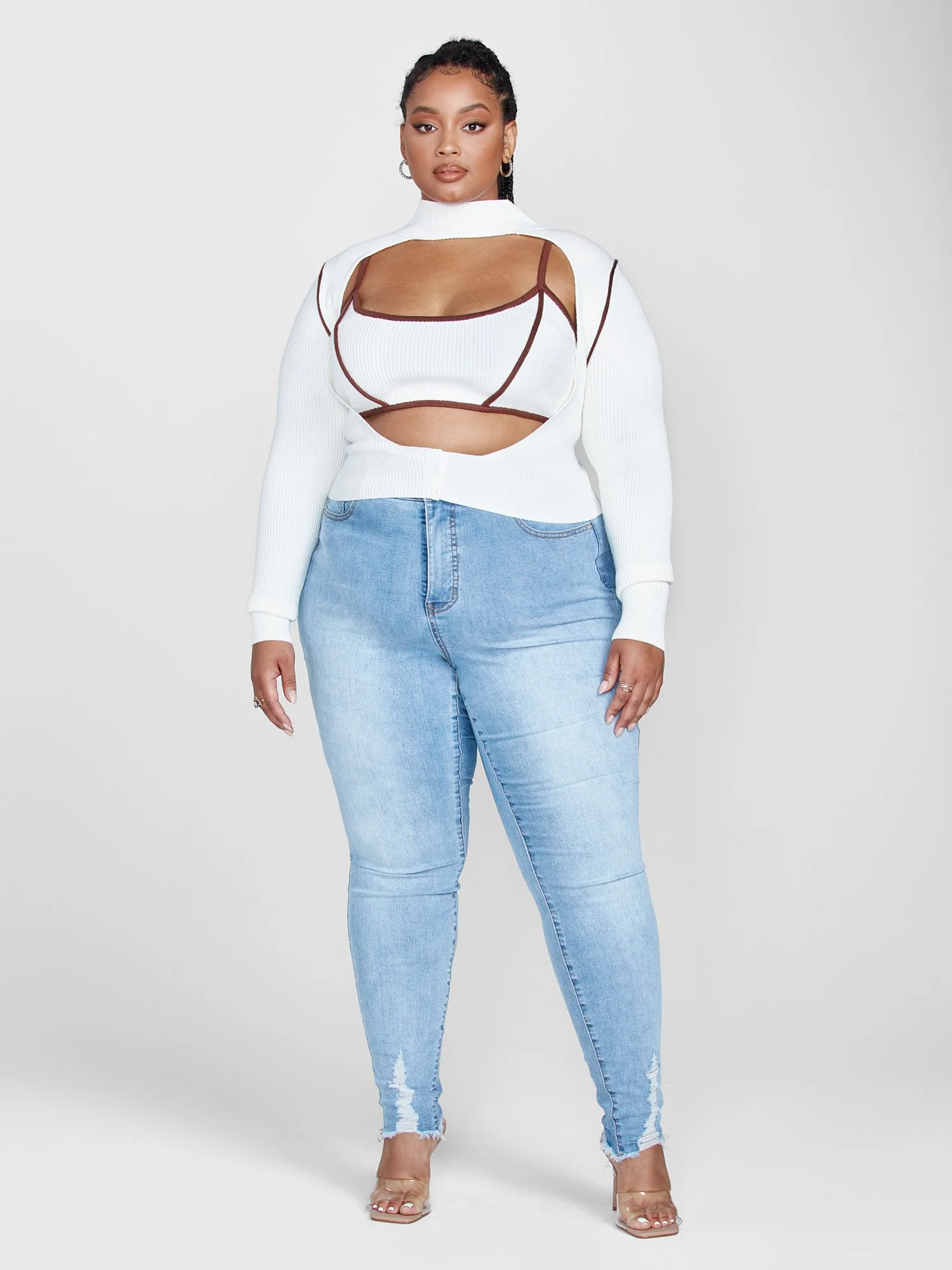 Keisha Cutout Sweater and Tank Set - Image 4