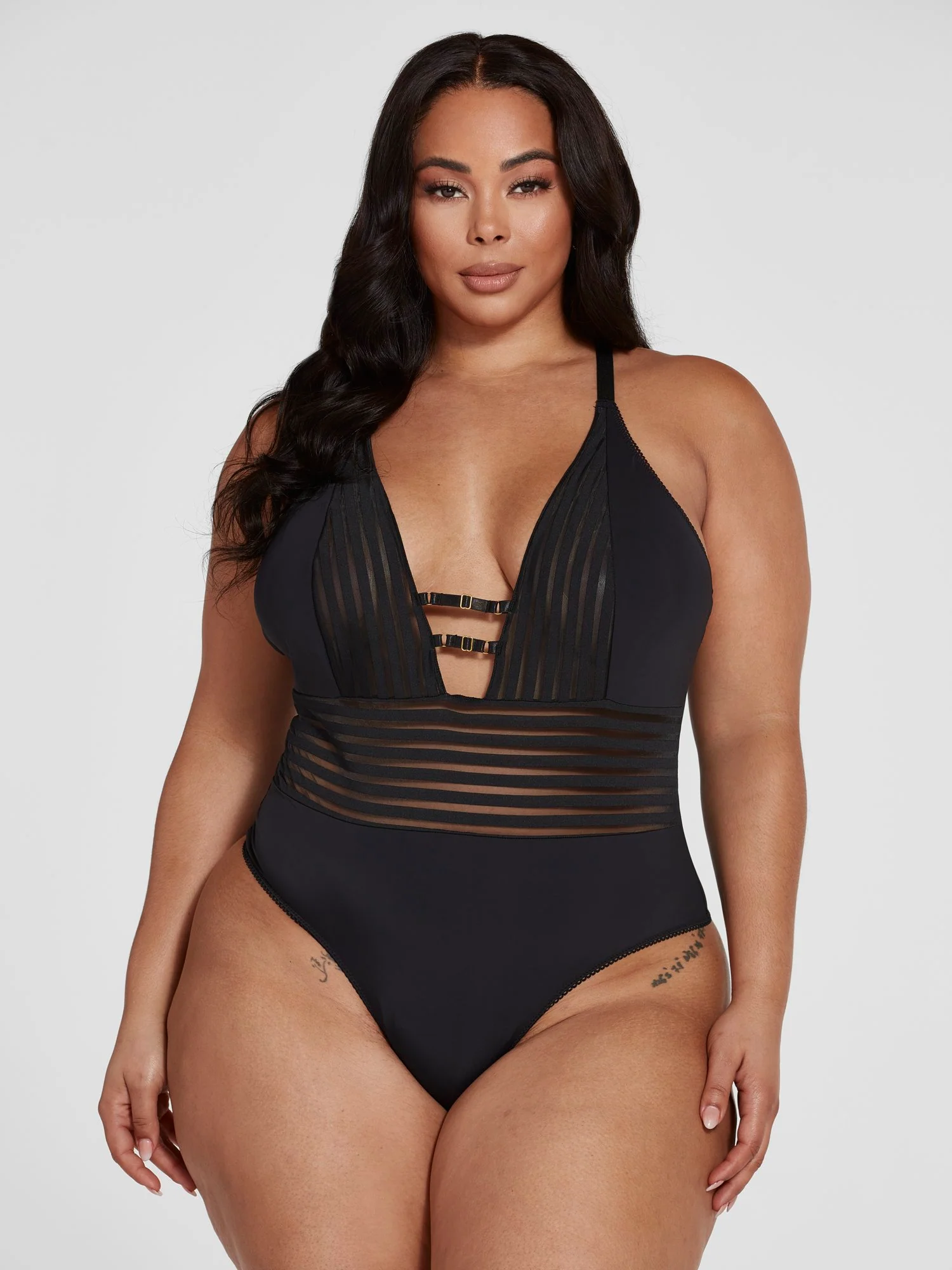 Kendall Stripe Mesh Bodysuit - Image 2