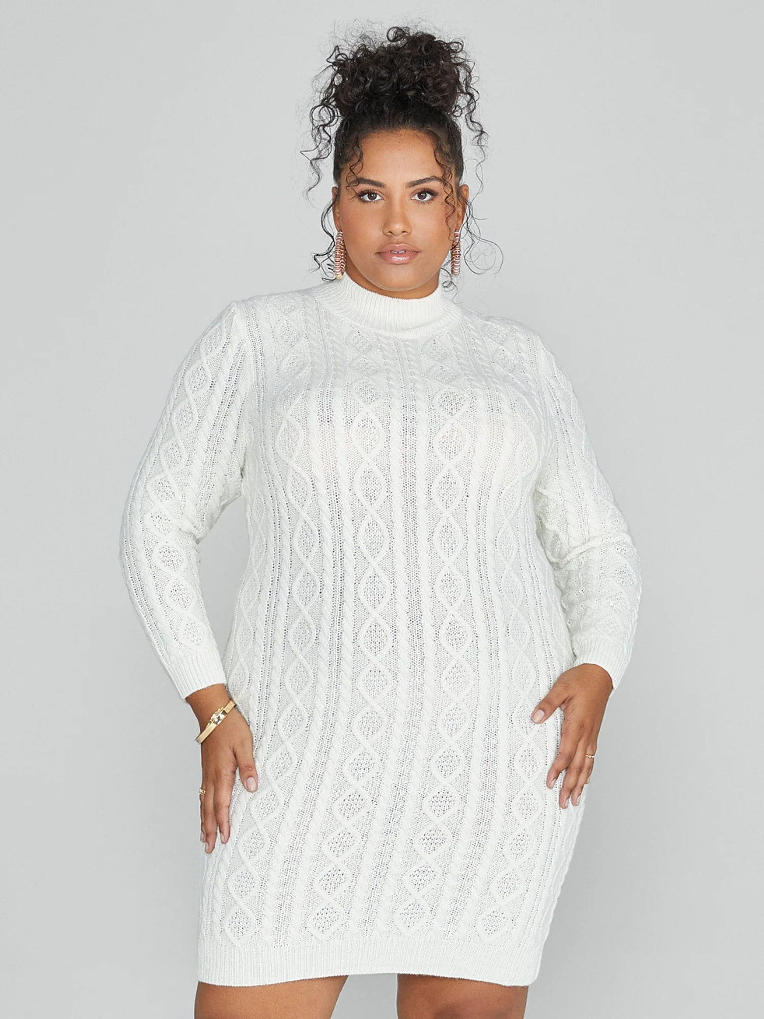 Kendra Cutout Cable Knit Sweater Dress - Image 2
