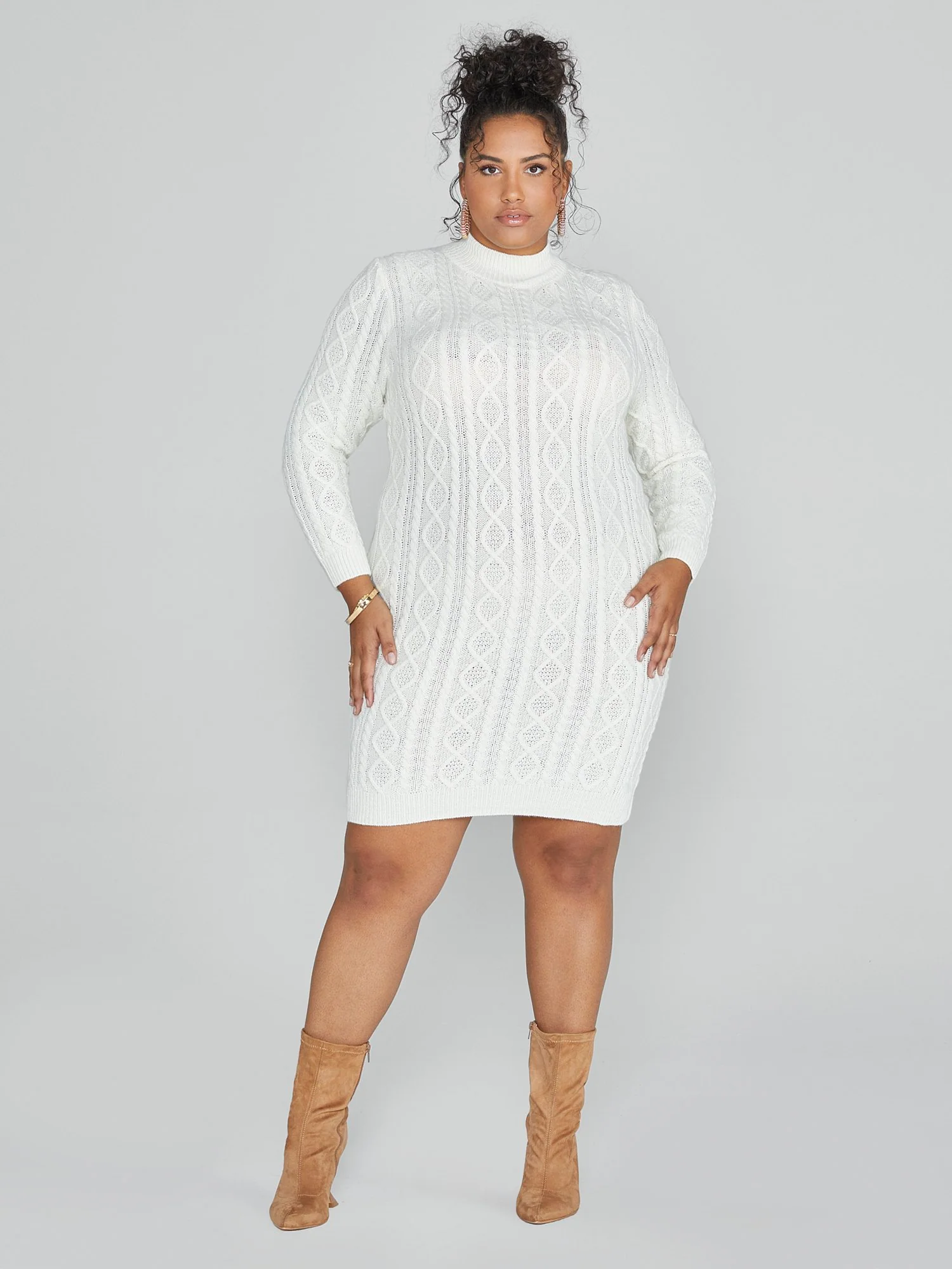Kendra Cutout Cable Knit Sweater Dress - Image 3