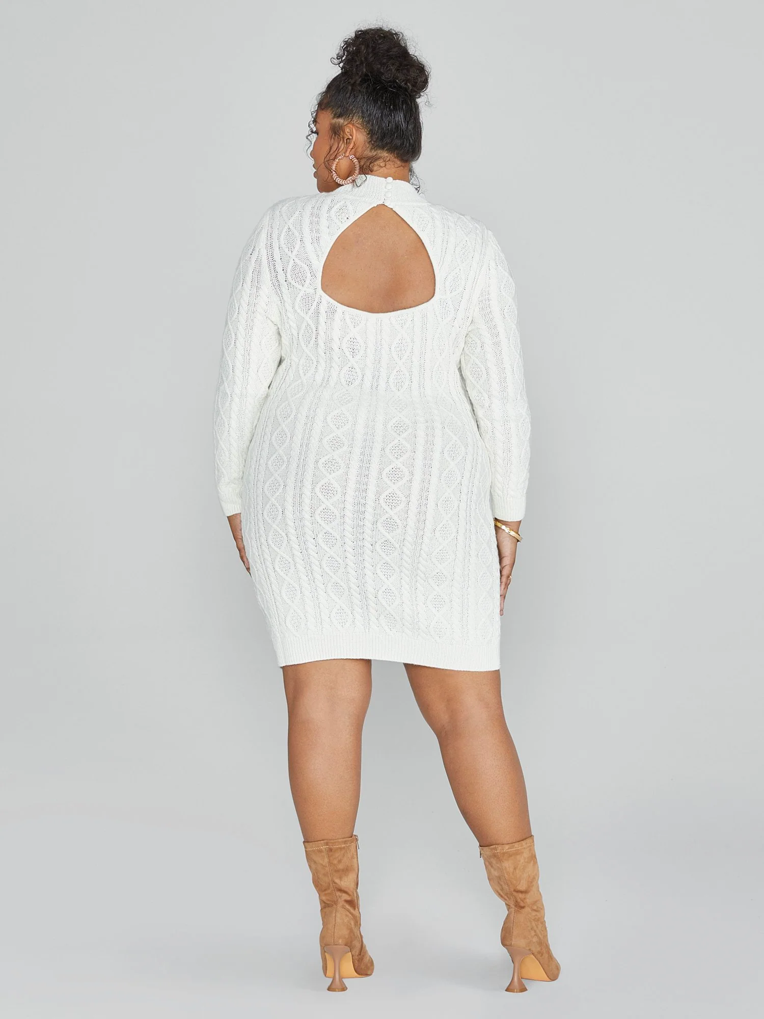 Kendra Cutout Cable Knit Sweater Dress - Image 4