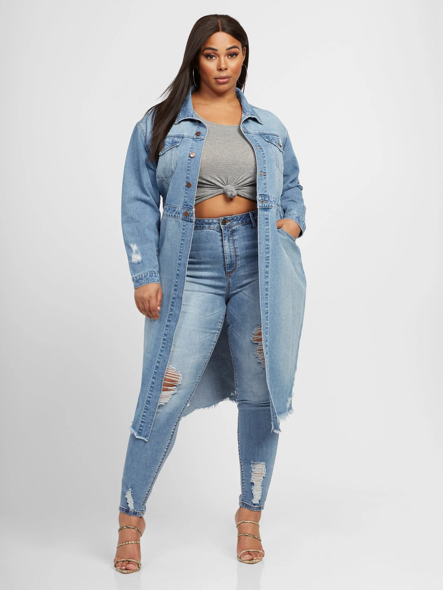 Kenna Maxi Length Trucker Jacket - Image 5