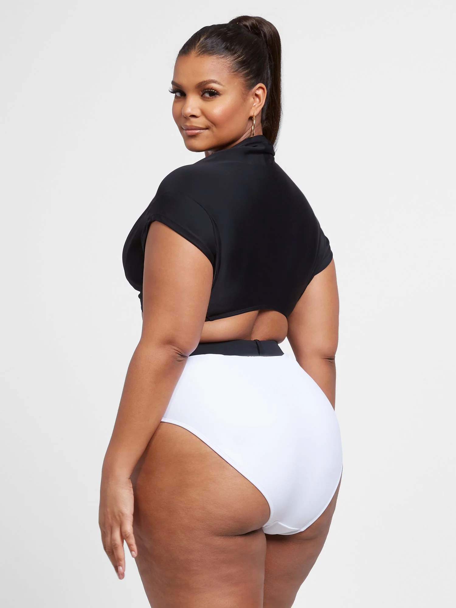Khloe Short Sleeve Crop Swim Top - Image 3
