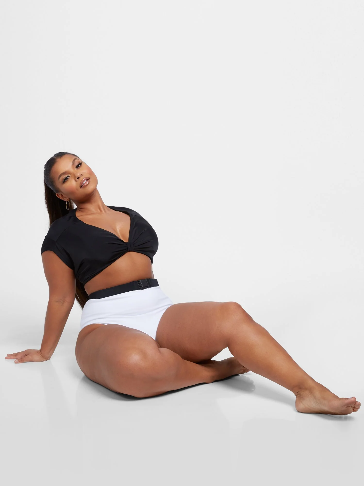 Khloe Short Sleeve Crop Swim Top - Image 6