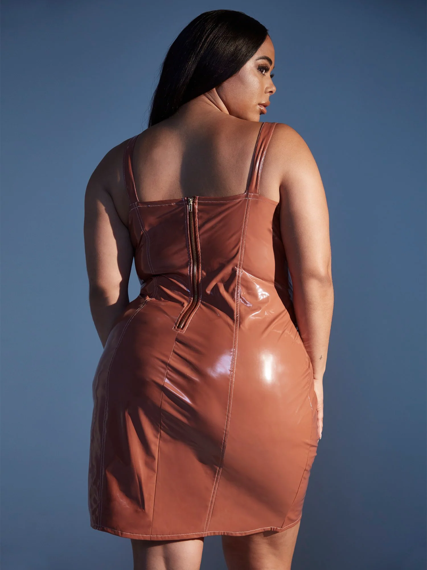 Kiera Faux Leather Slip Dress - Image 3