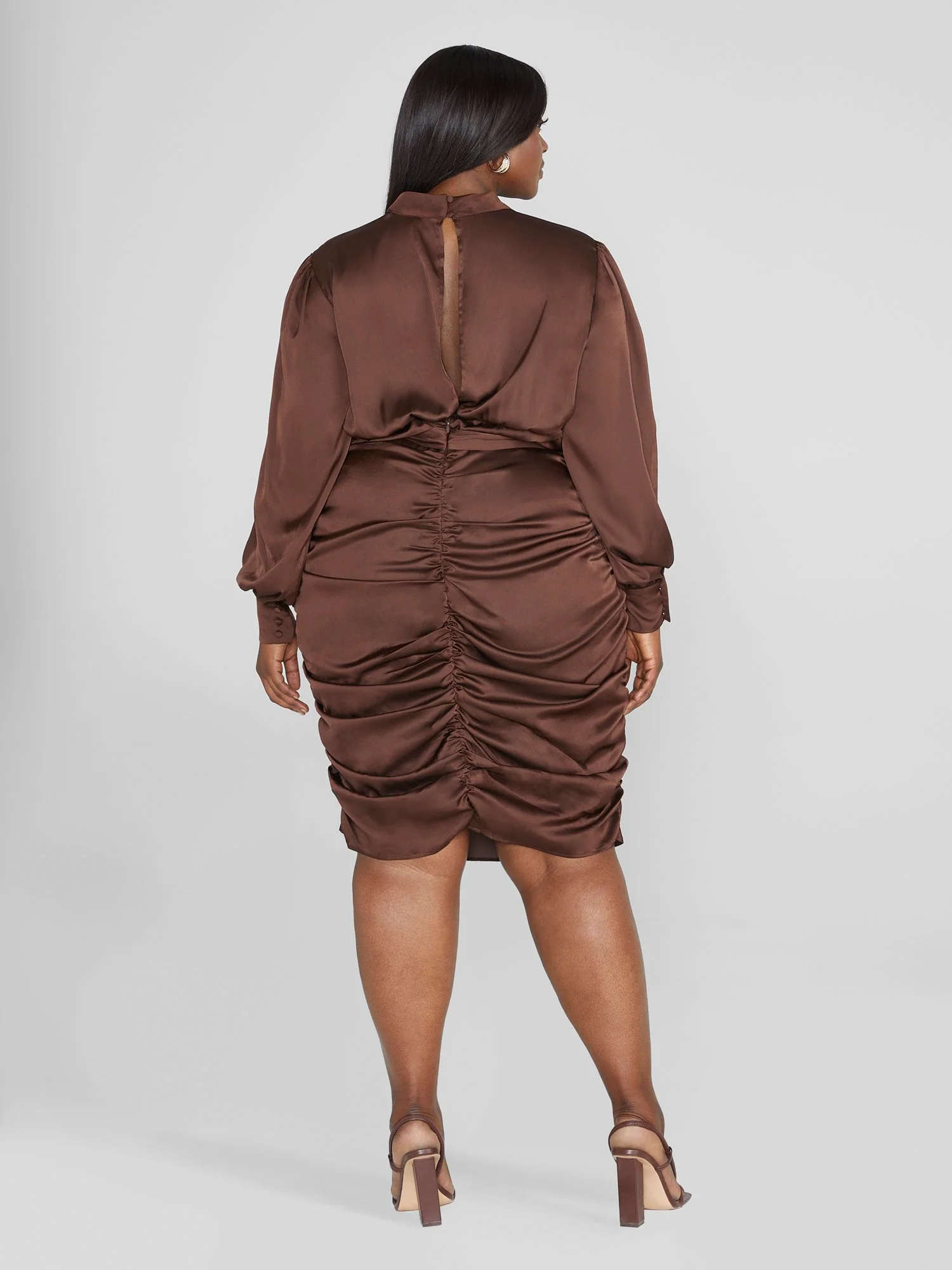 Kierra Satin Ruched Dress - Image 4
