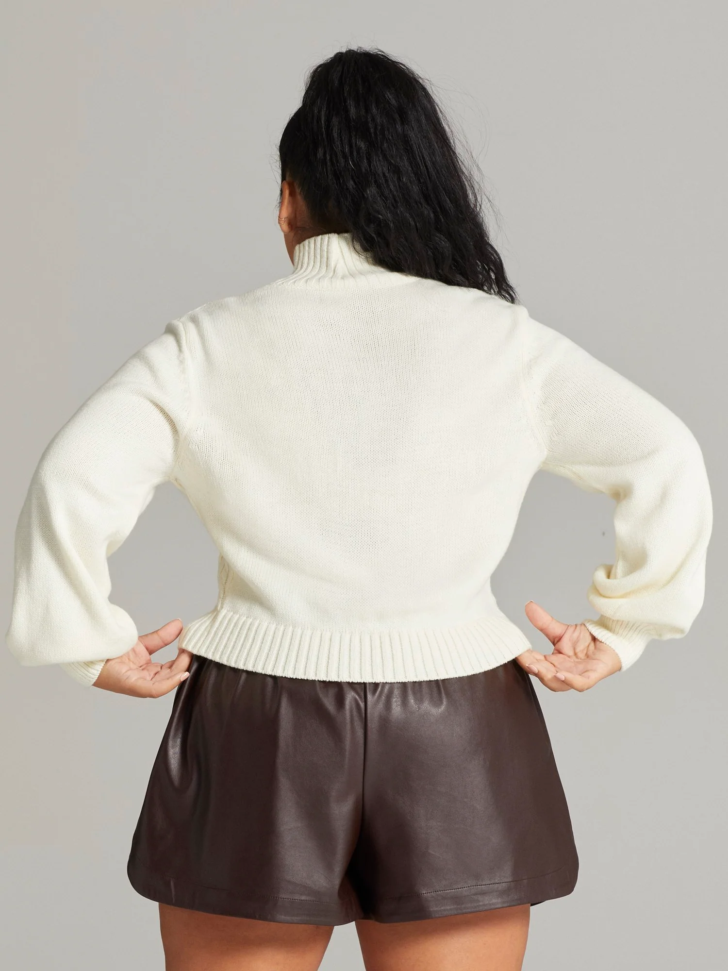 Kina Turtleneck Cable Knit Sweater - Image 4