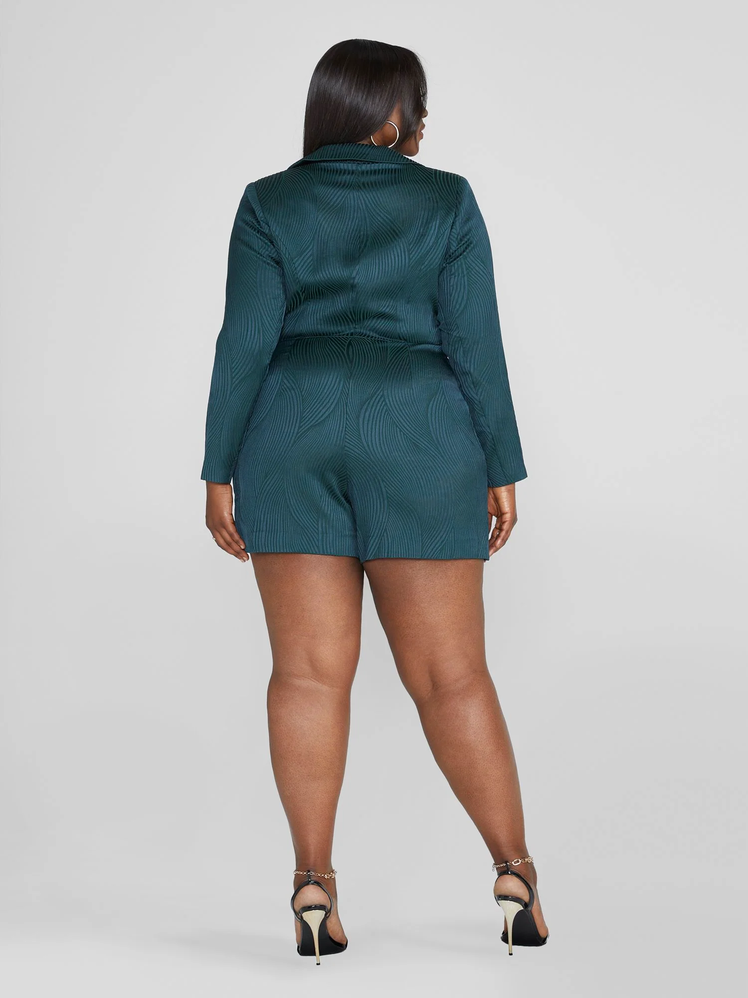 Kira Textured Double Breasted Romper - Image 4
