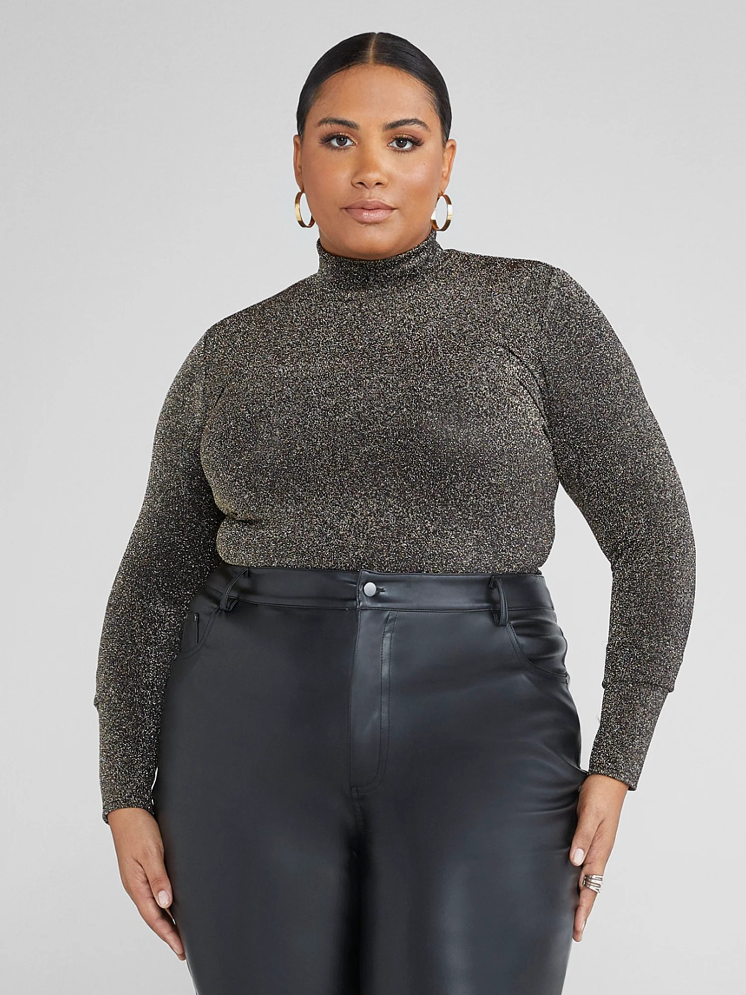 Laina Mockneck Shimmer Top - Image 2