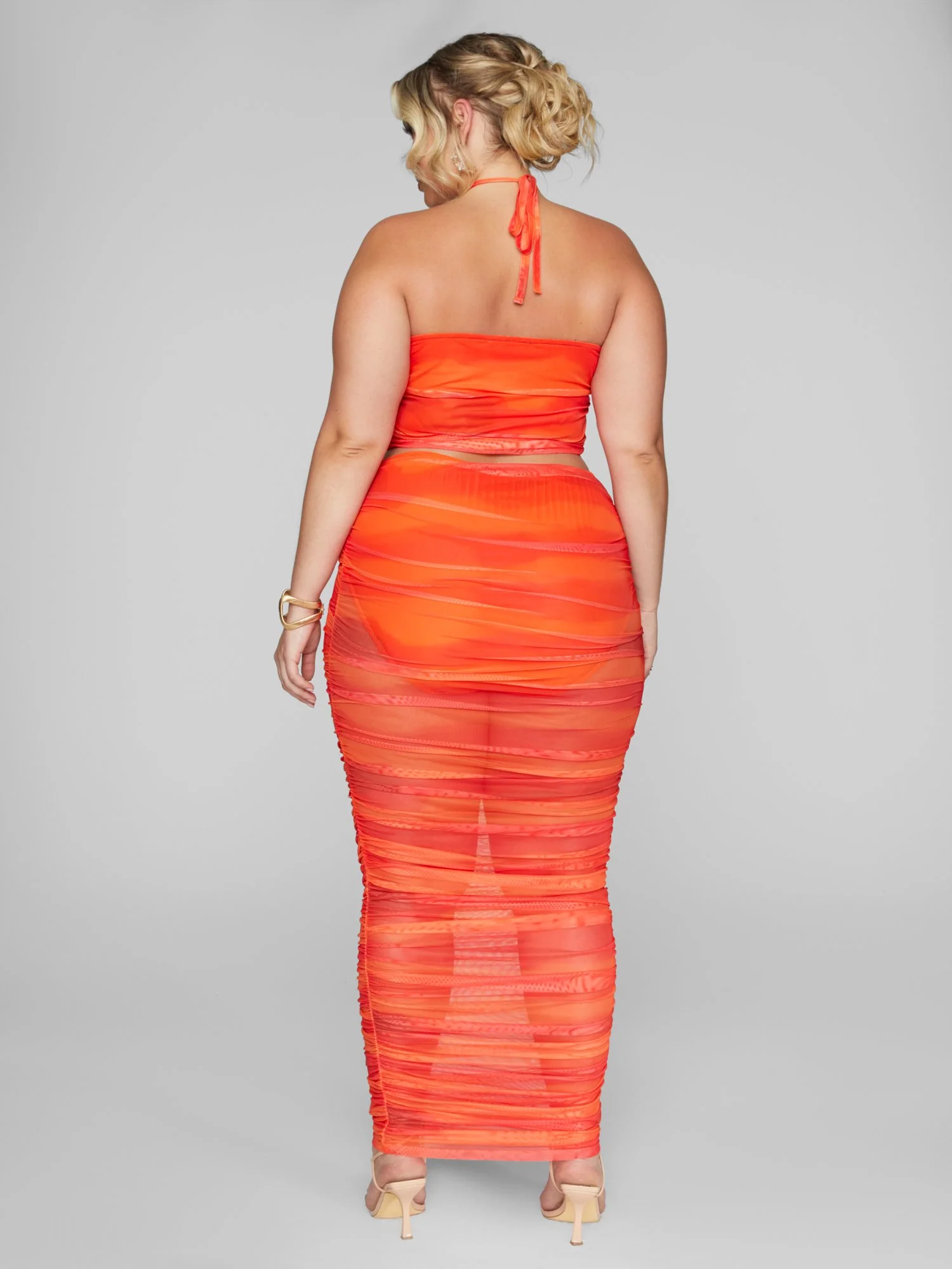 Lalah Mesh Ruched Maxi Skirt - Image 4