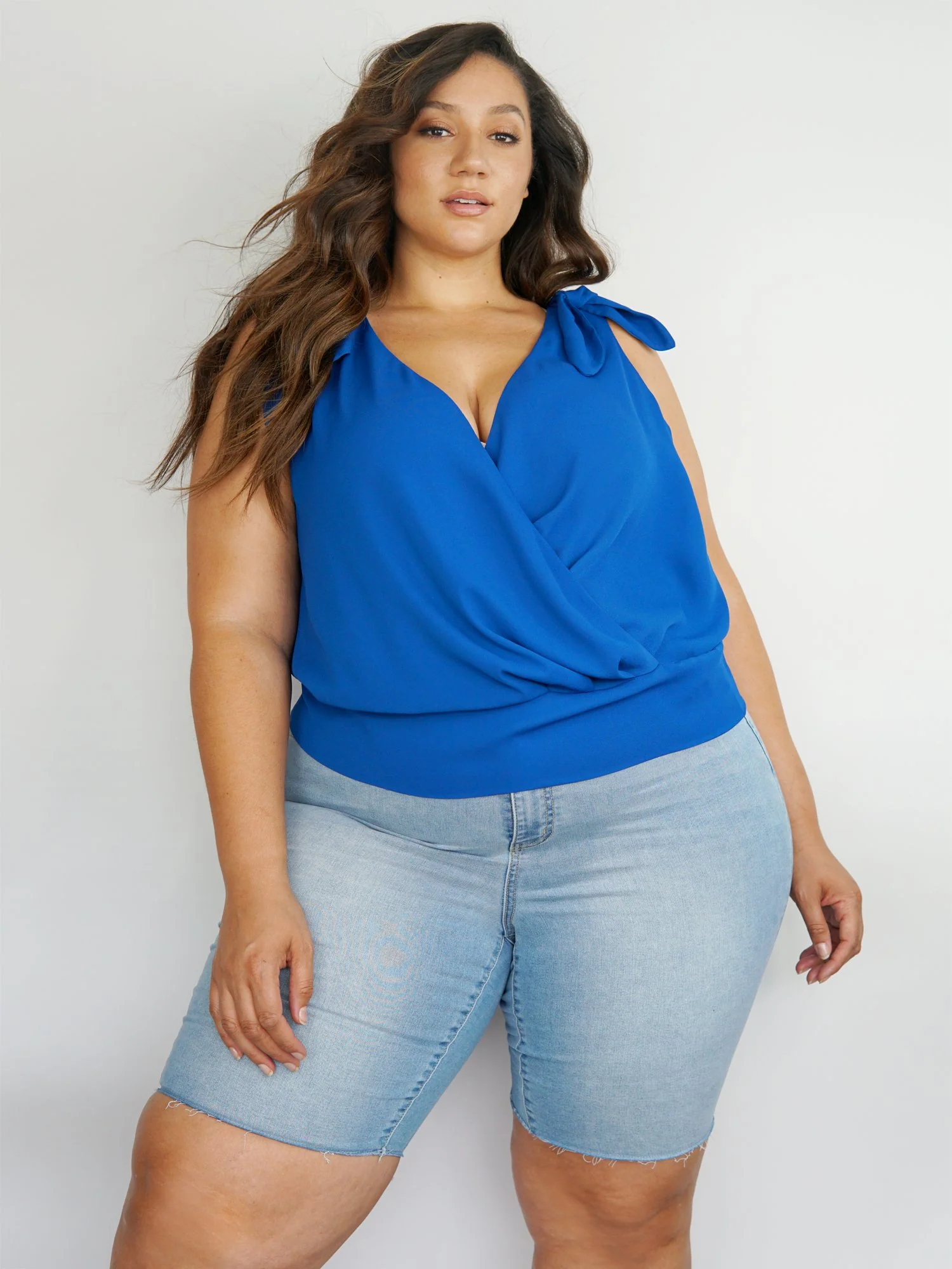 Lara Tie Shoulder Surplice Top - Image 8