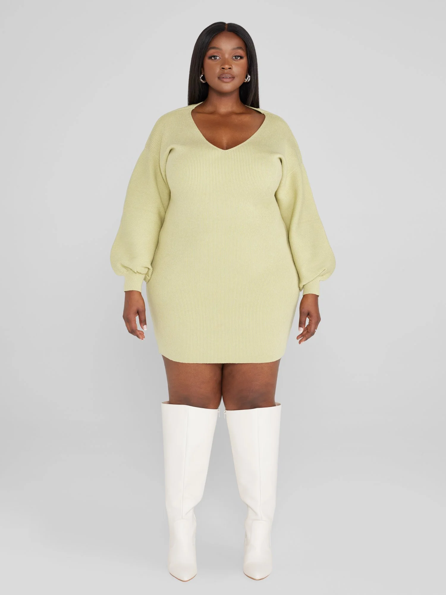 Larissa Puff Sleeve Sweater Dress - Image 3