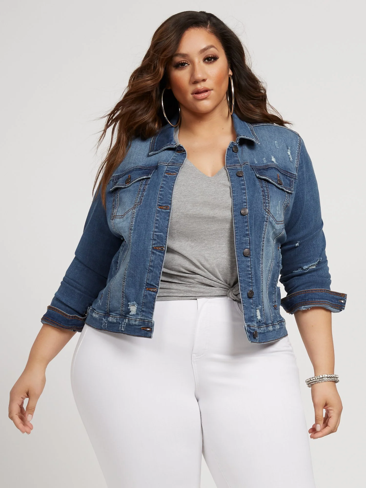 Layla Destructed Denim Jacket - Image 10