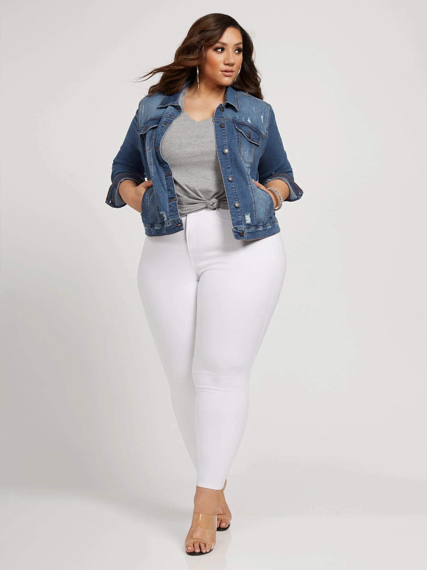 Layla Destructed Denim Jacket - Image 13
