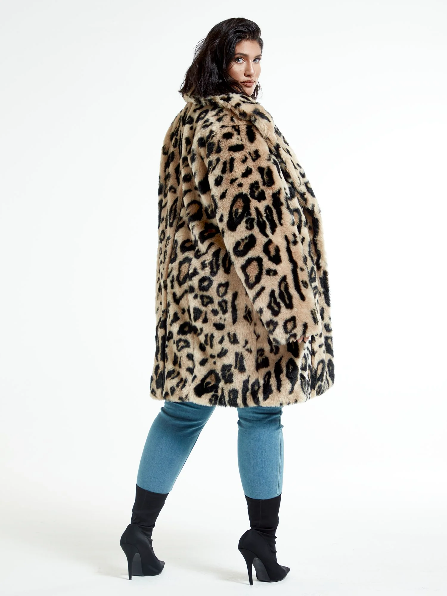 Leandra Leopard Faux Fur Coat - Image 4