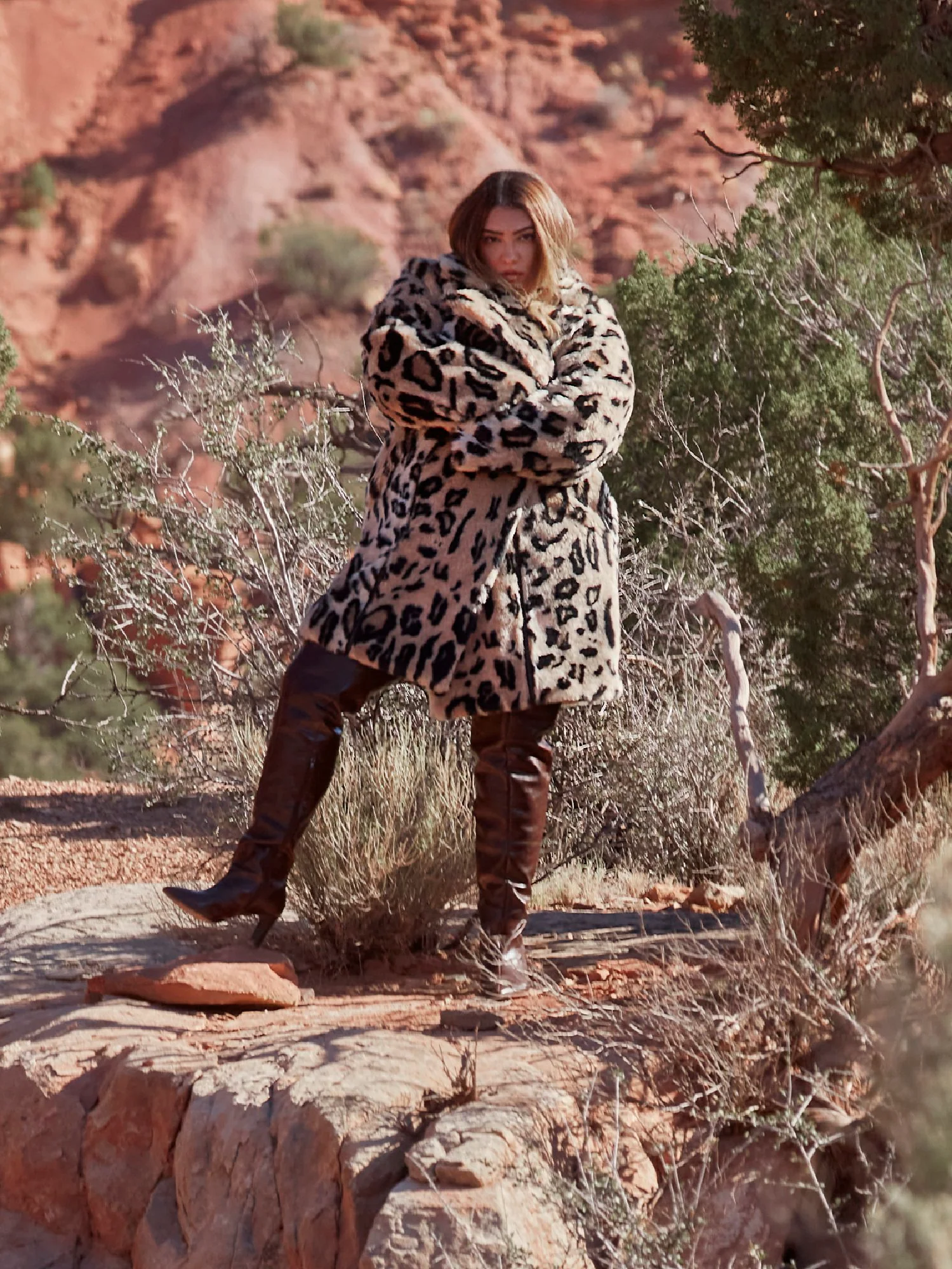 Leandra Leopard Faux Fur Coat - Image 6