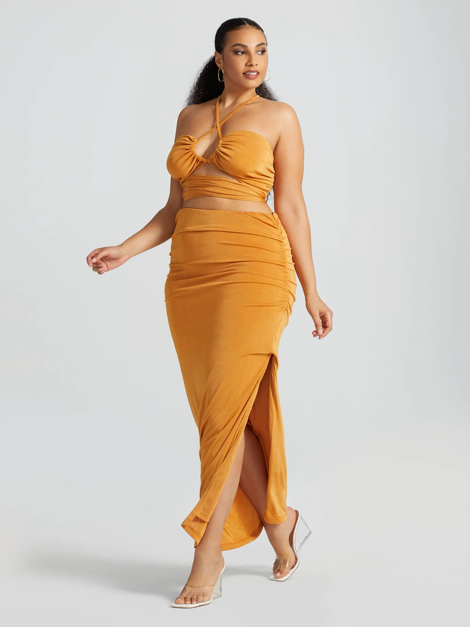 Lesedi Ruched Shimmer Skirt - Image 2