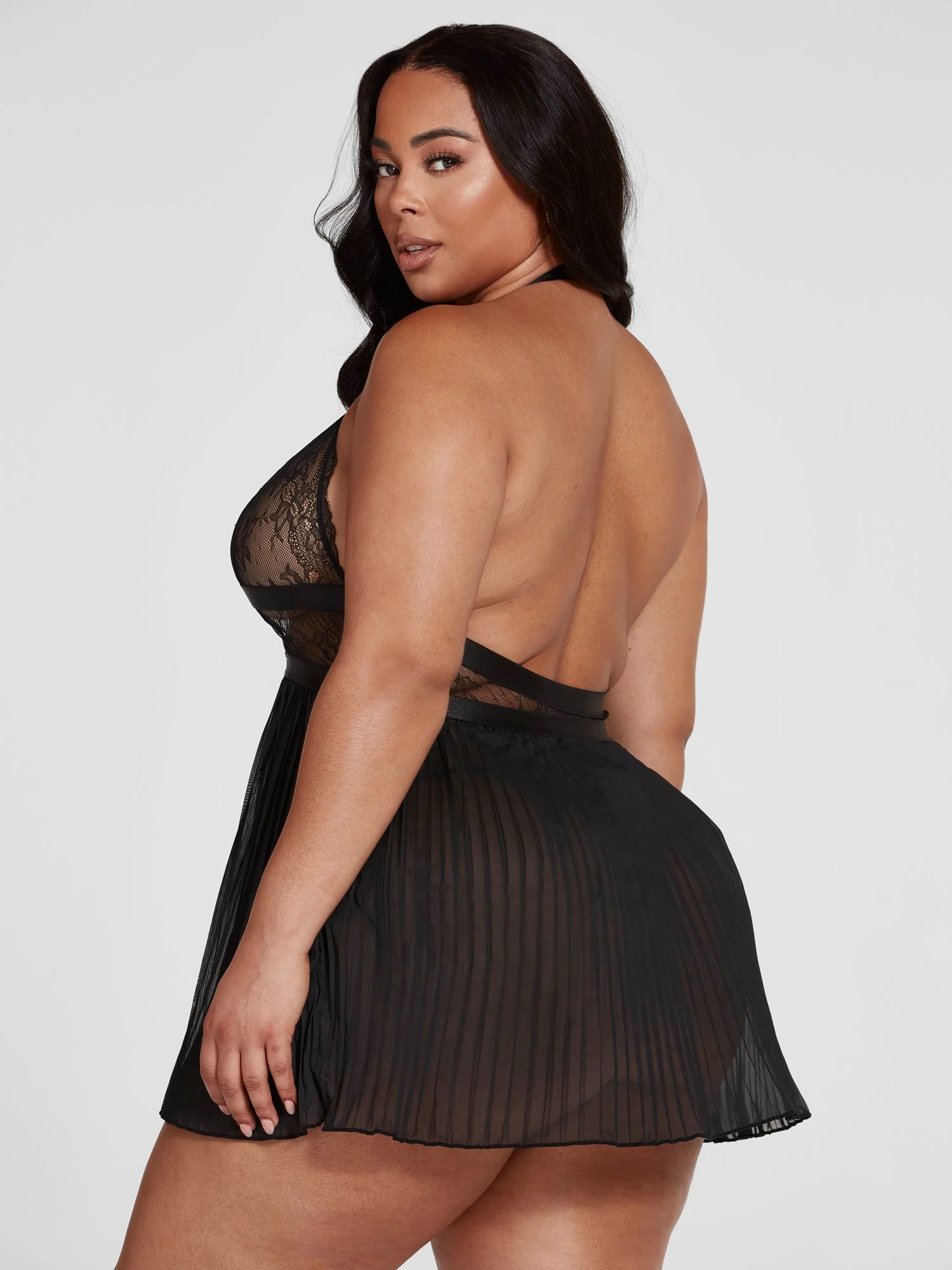 Lexie Sheer Halter Nightgown Set - Image 3