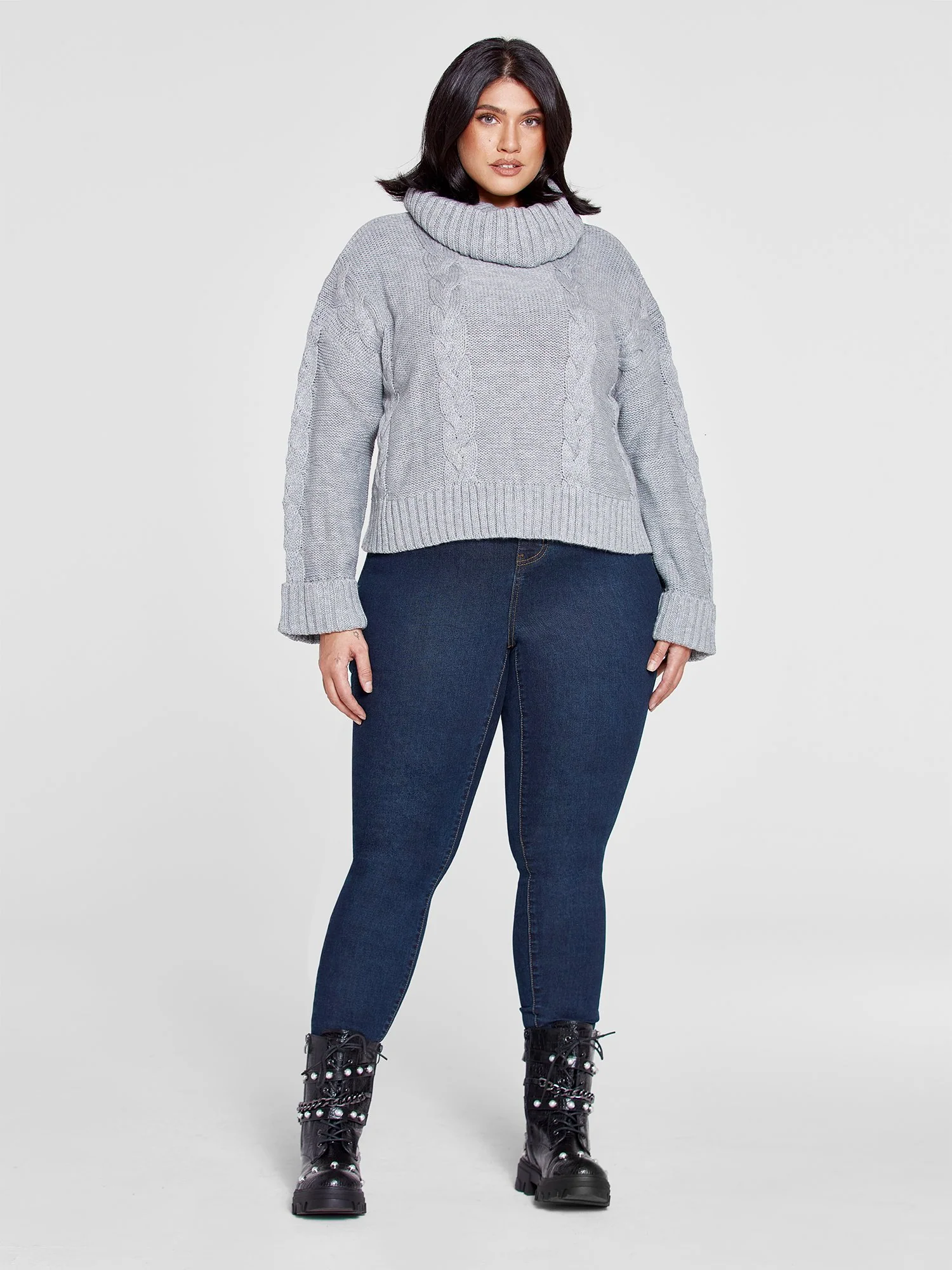 Liana Cableknit Turtleneck Sweater - Image 3