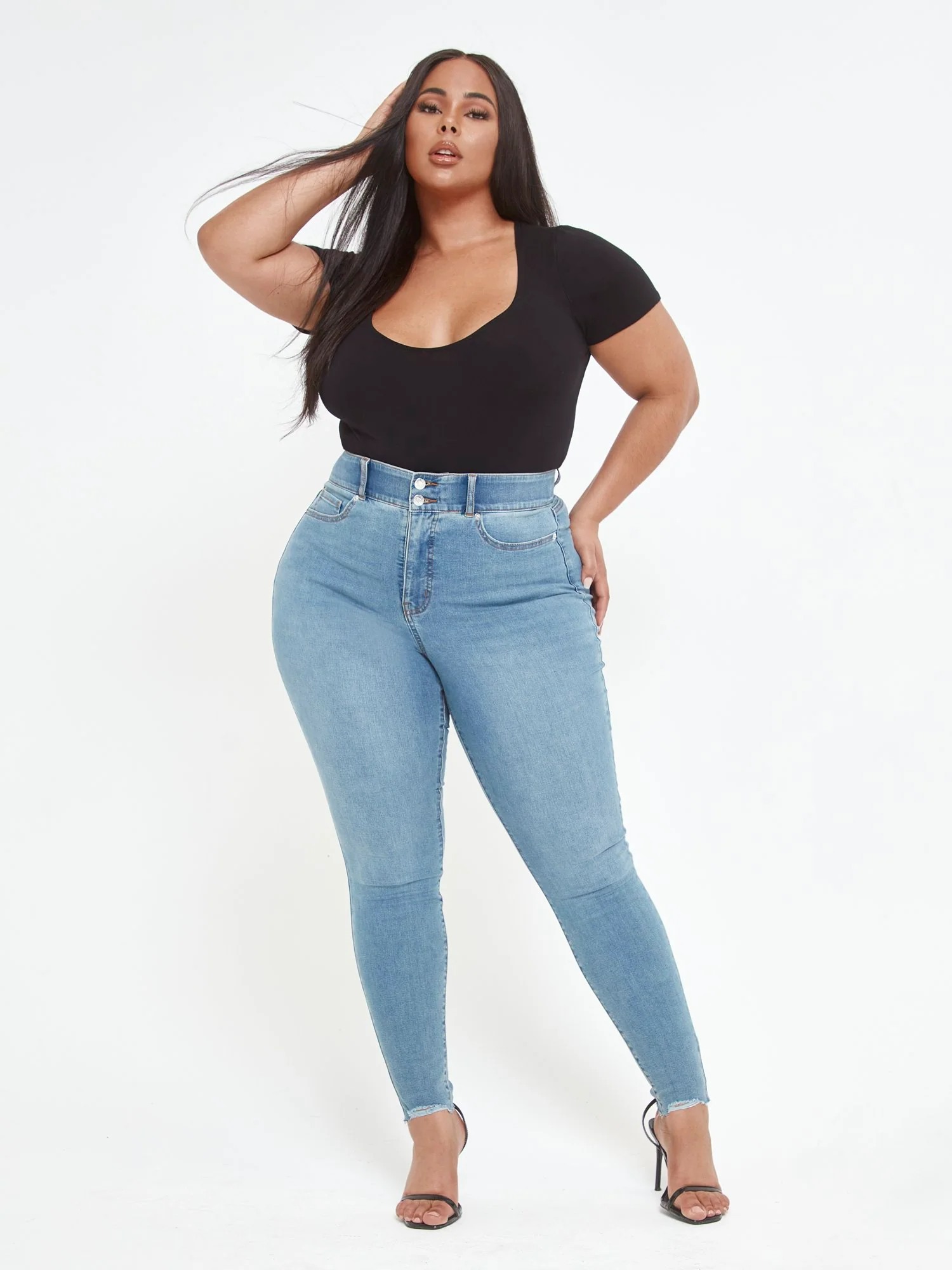 Light Wash Curvy Skinny Jeans - Tall Inseam - Image 4