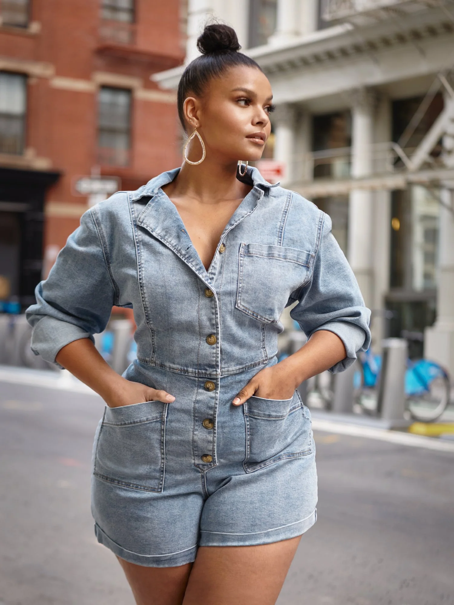 Lila Denim Romper - Image 4