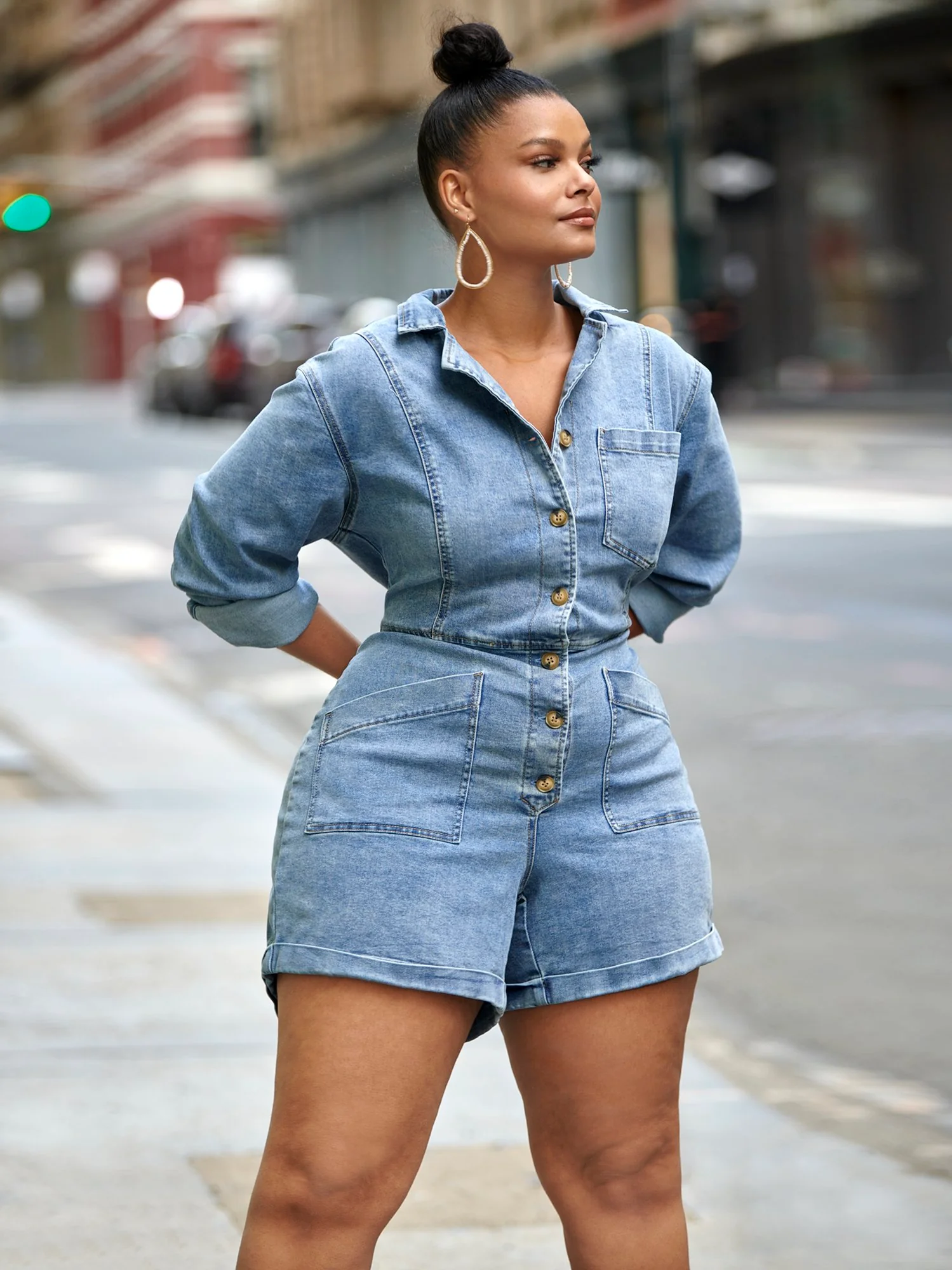 Lila Denim Romper - Image 5