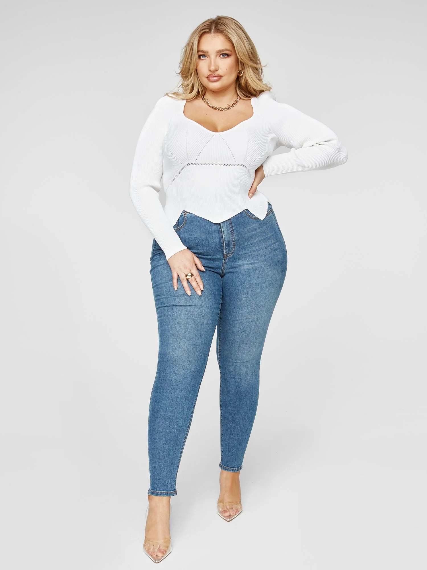 Lina Scallop Hem Sweater - Image 5