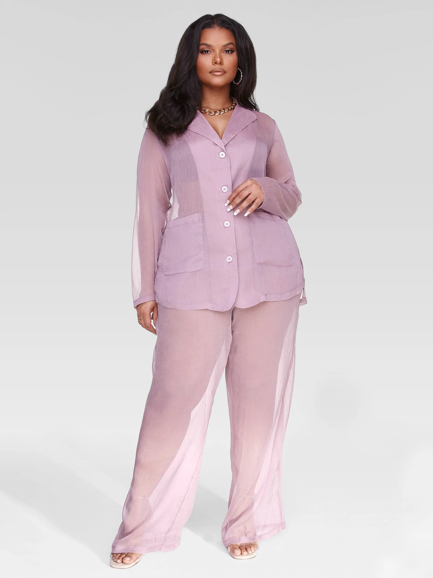 Lisette Sheer Button-Down Shirt - Image 3