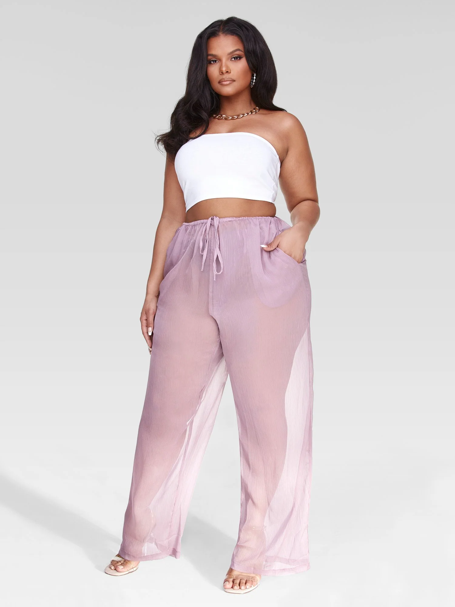 Lisette Sheer Wide Leg Pants - Image 3
