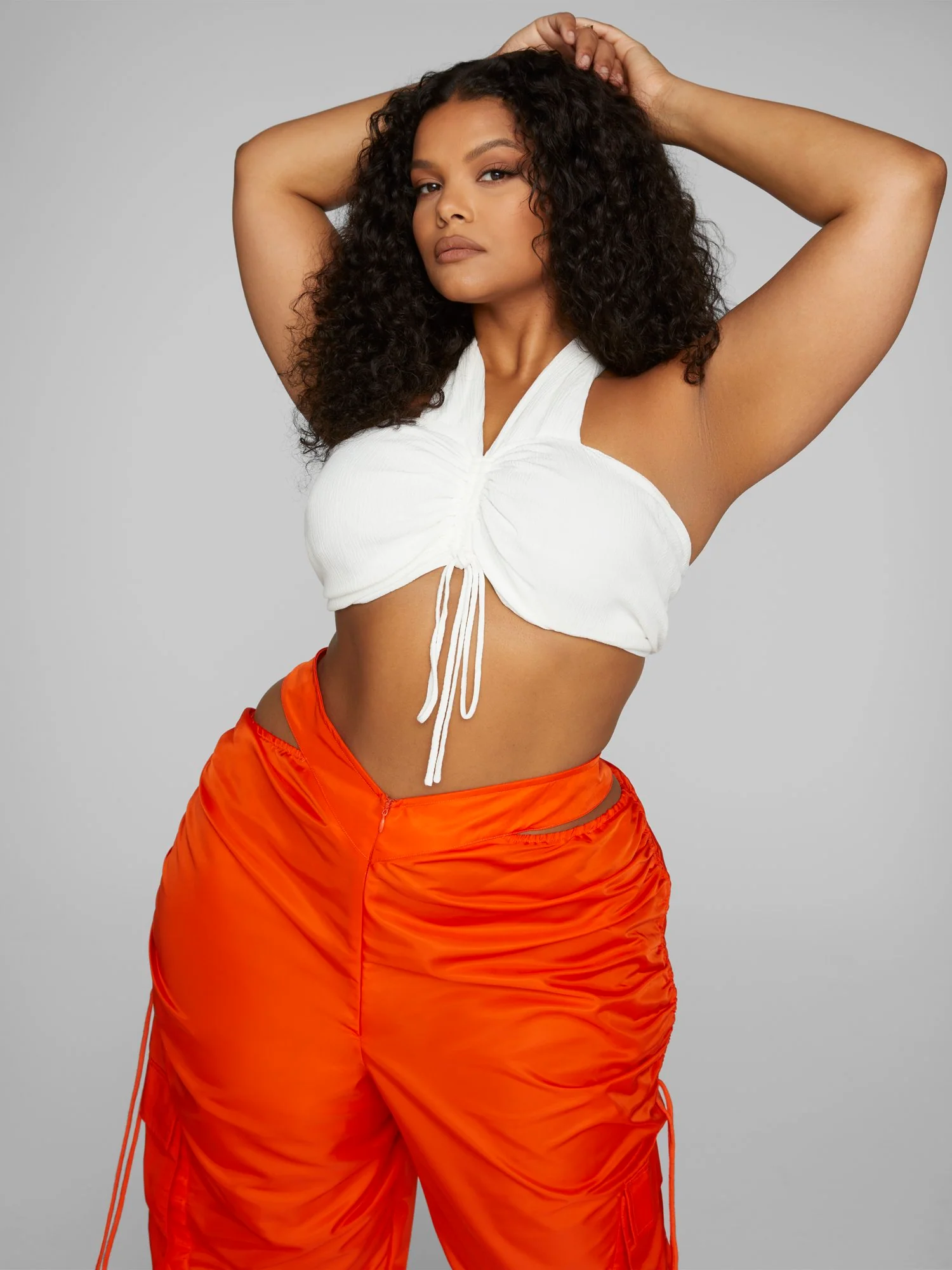 Lissa Drawstring Detail Halter Crop Top - Leslie Sidora x FTF - Image 2