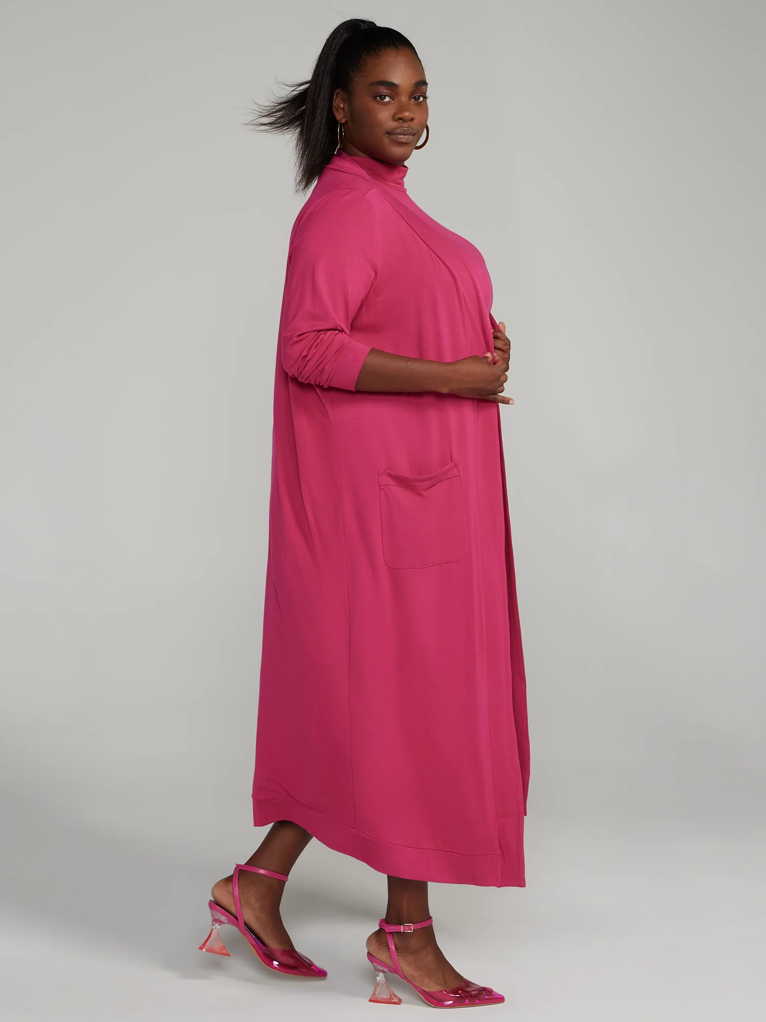 Long Open-Front Cardigan - Image 11