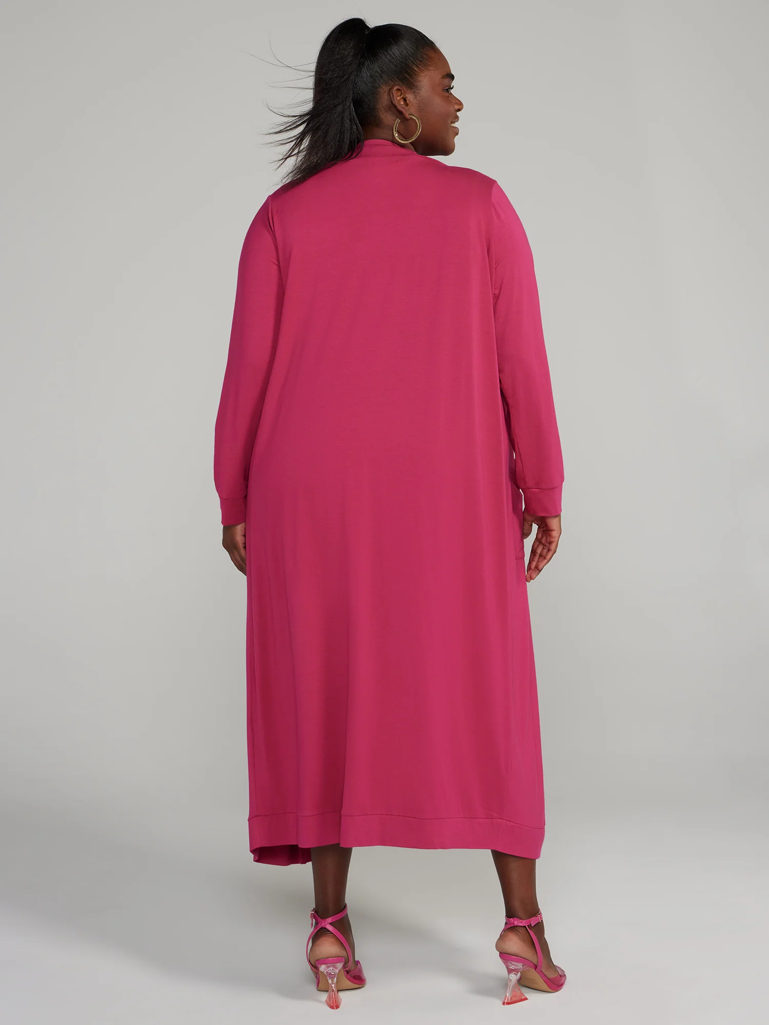 Long Open-Front Cardigan - Image 12