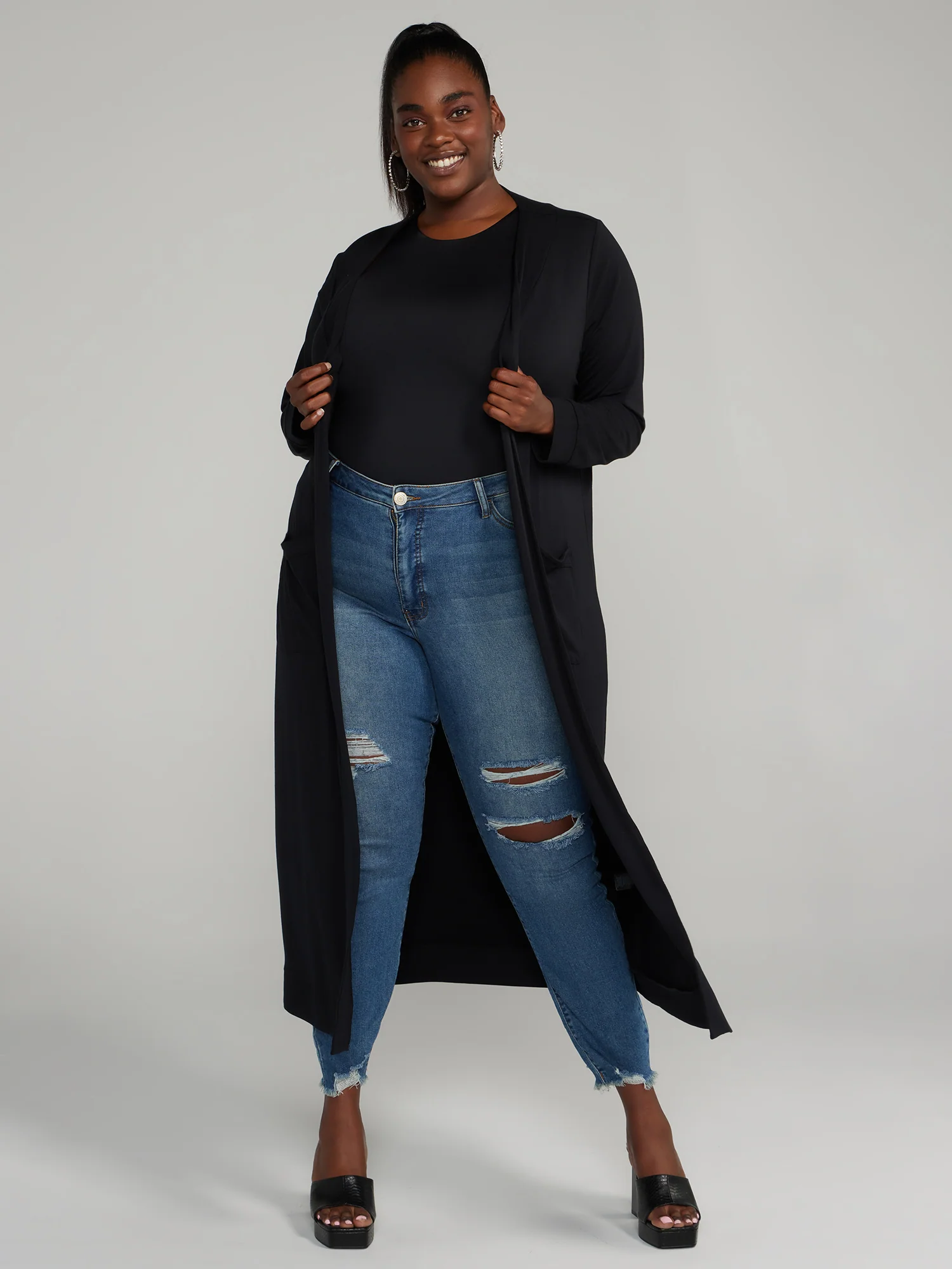 Long Open-Front Cardigan - Image 6