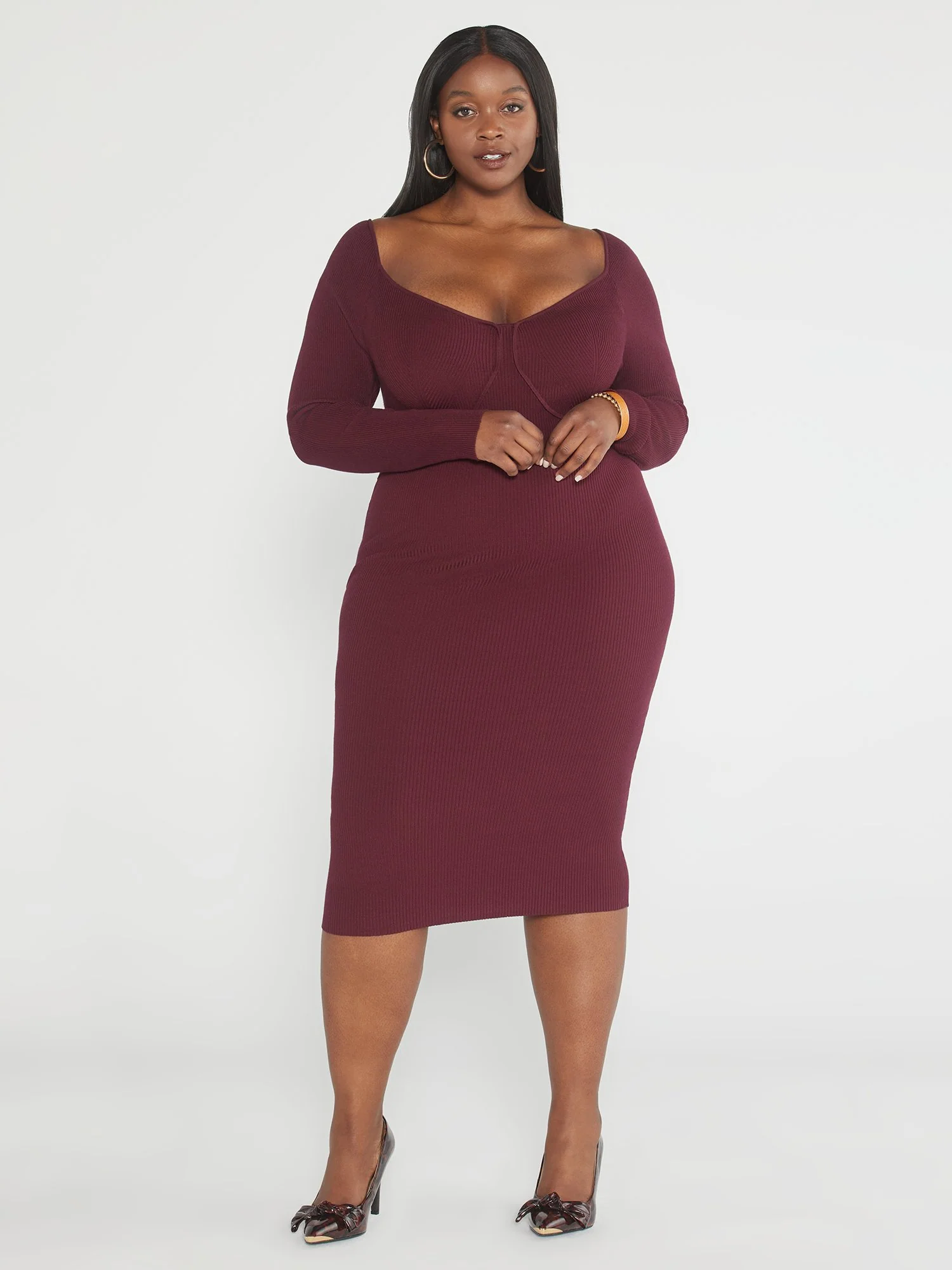 Lorena Ribbed Knit Sweater Dress - Image 2