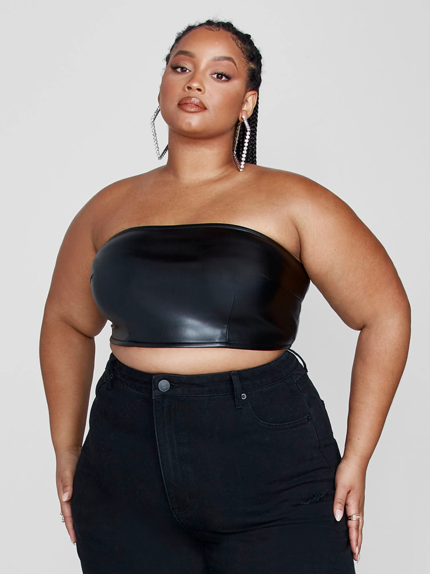 Lori Faux Leather Bandeau Top - Image 2