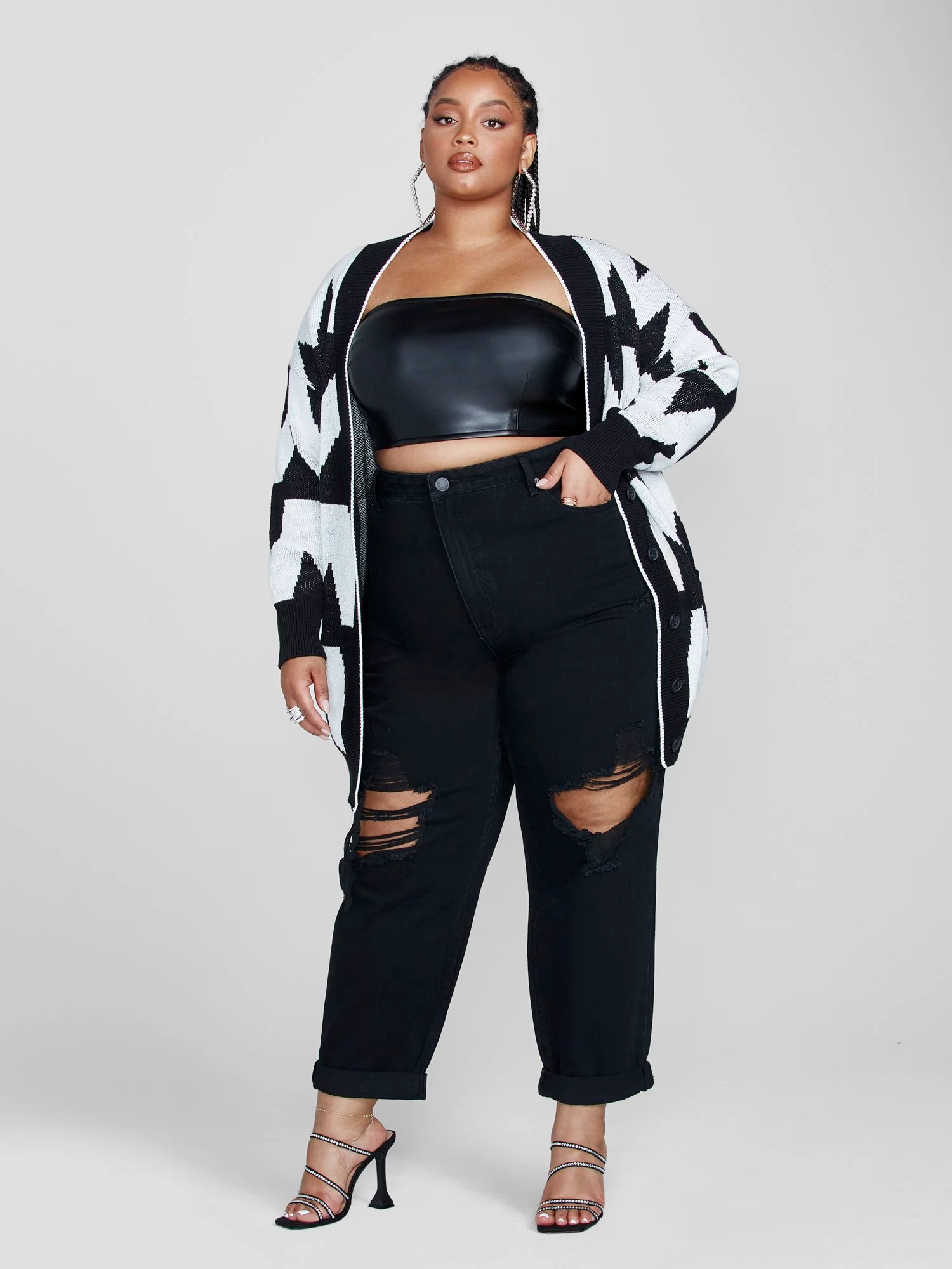 Lori Faux Leather Bandeau Top - Image 3