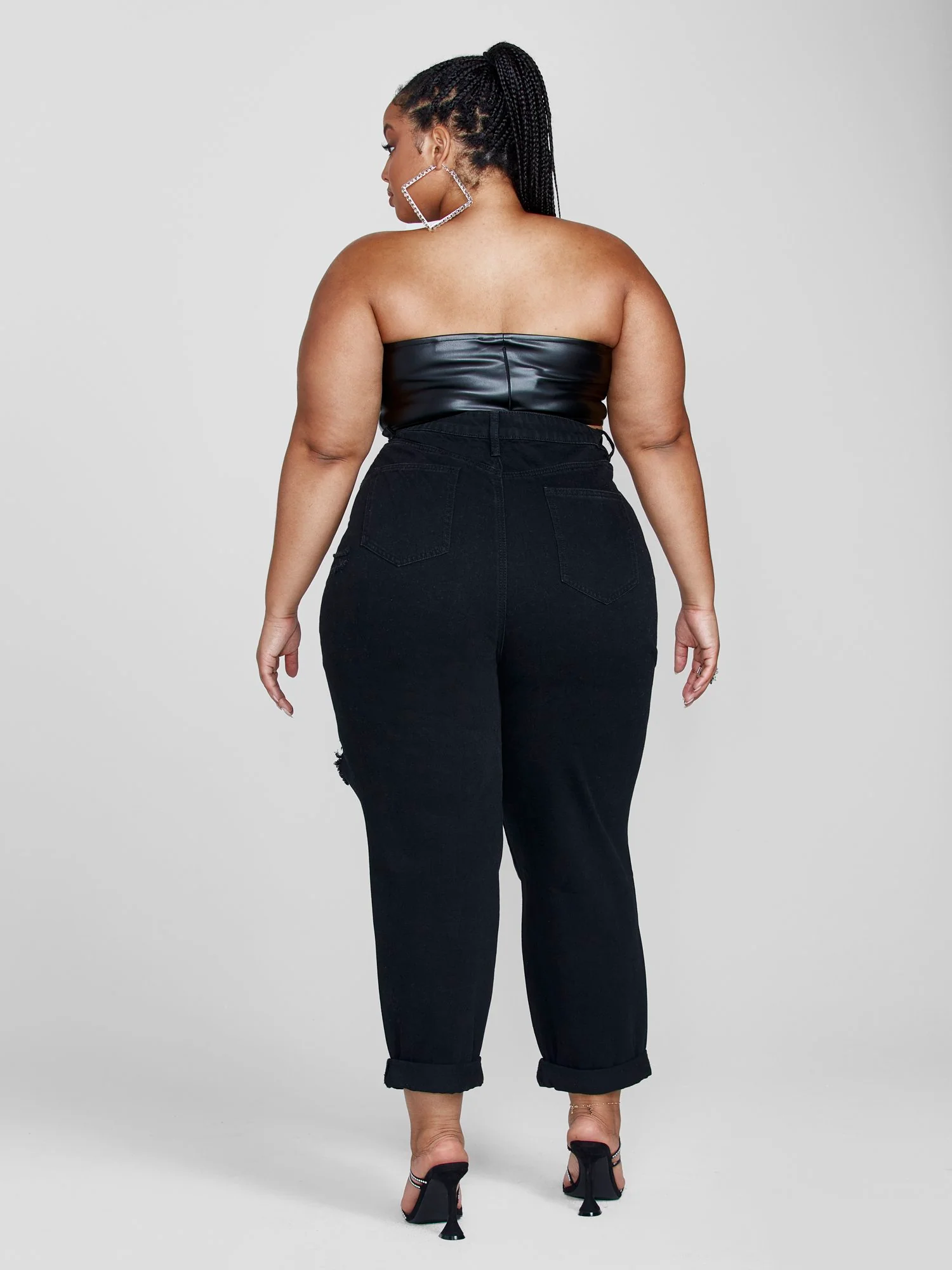 Lori Faux Leather Bandeau Top - Image 4