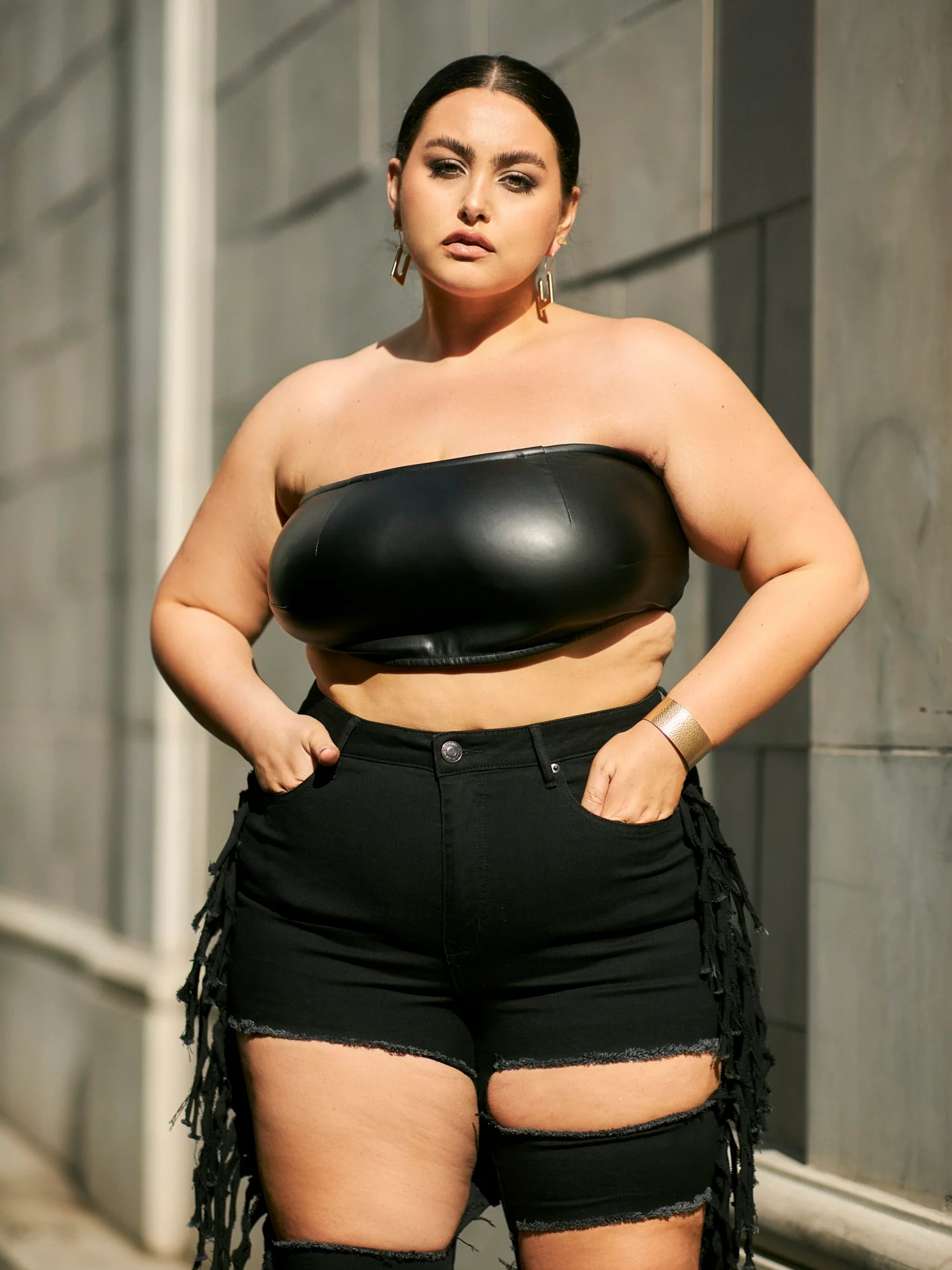 Lori Faux Leather Bandeau Top - Image 5
