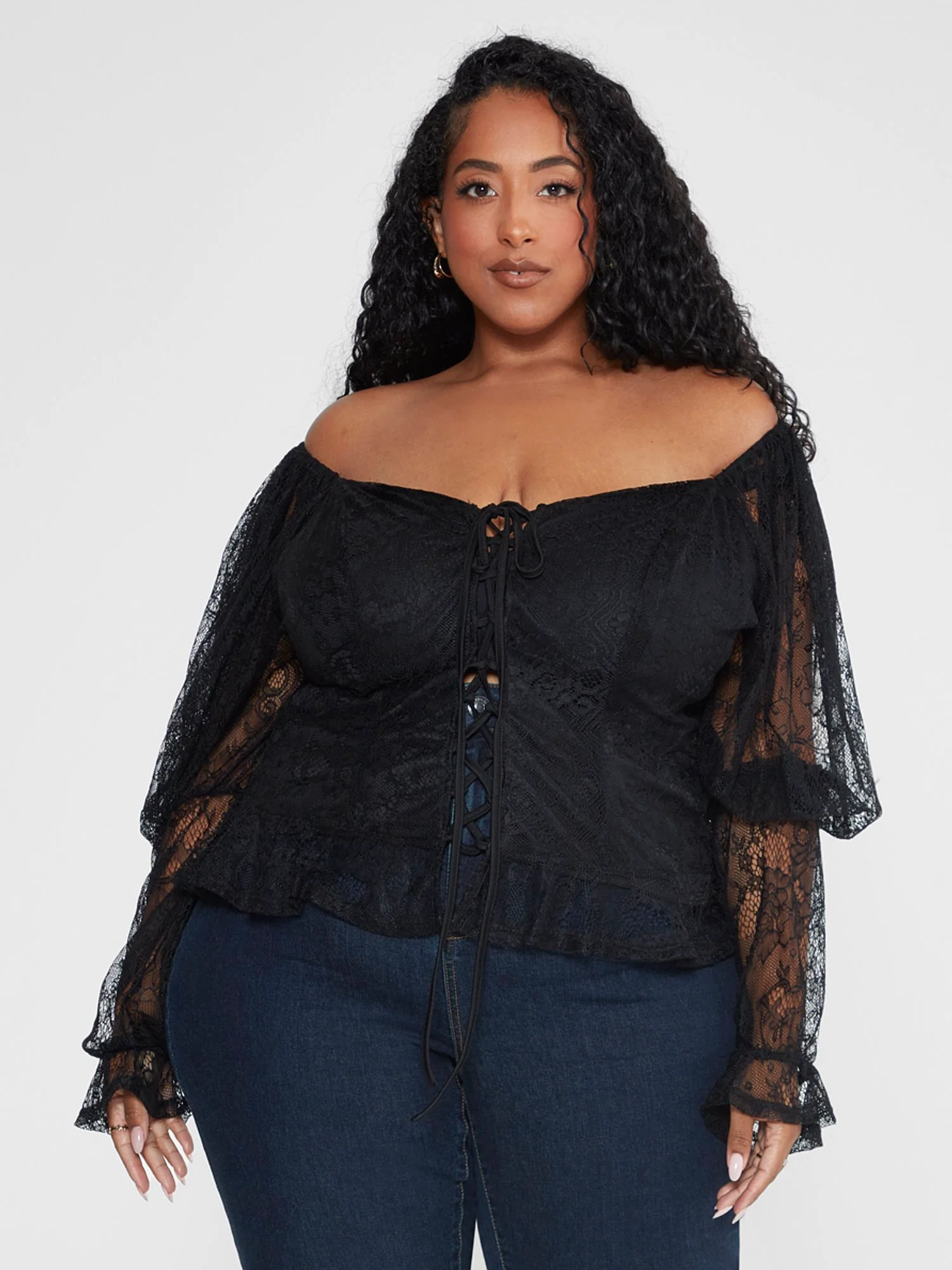Lorraine Off-The-Shoulder Lace Blouse - Image 2
