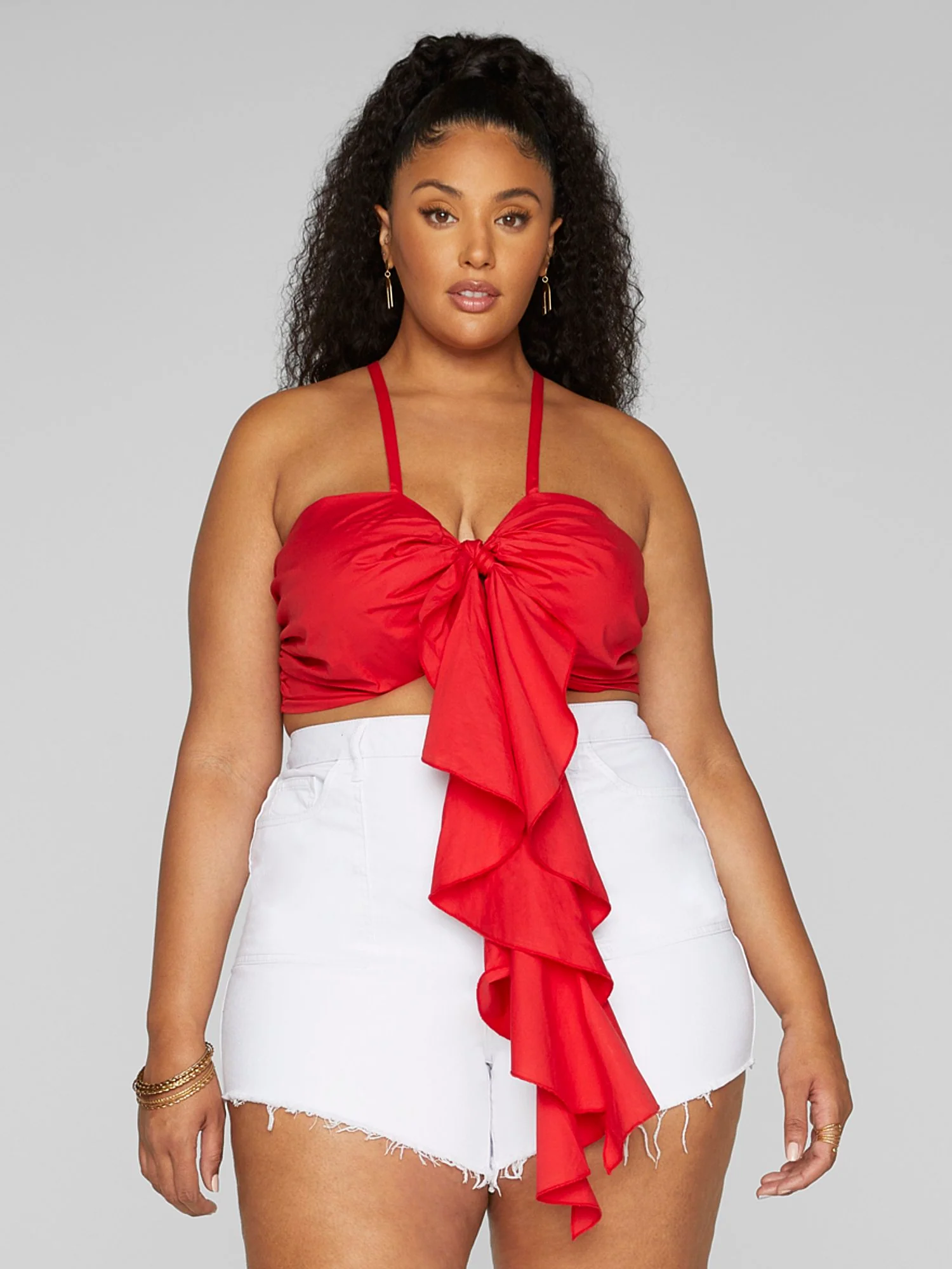 Lucinda Tie Front Crop Top - Image 2