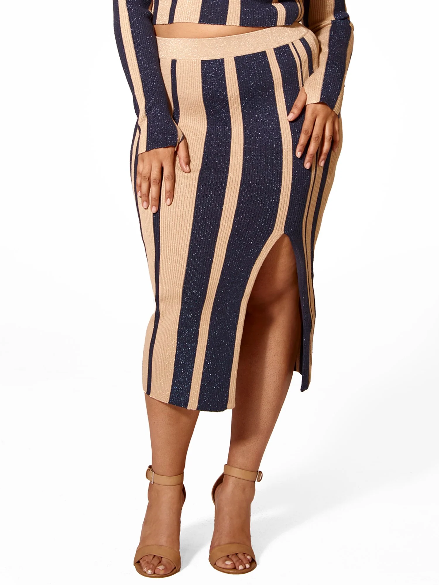 Lucy Striped Sweater Skirt - Image 2