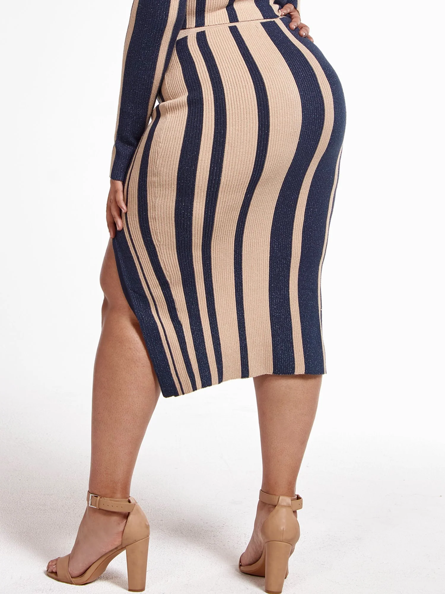 Lucy Striped Sweater Skirt - Image 3