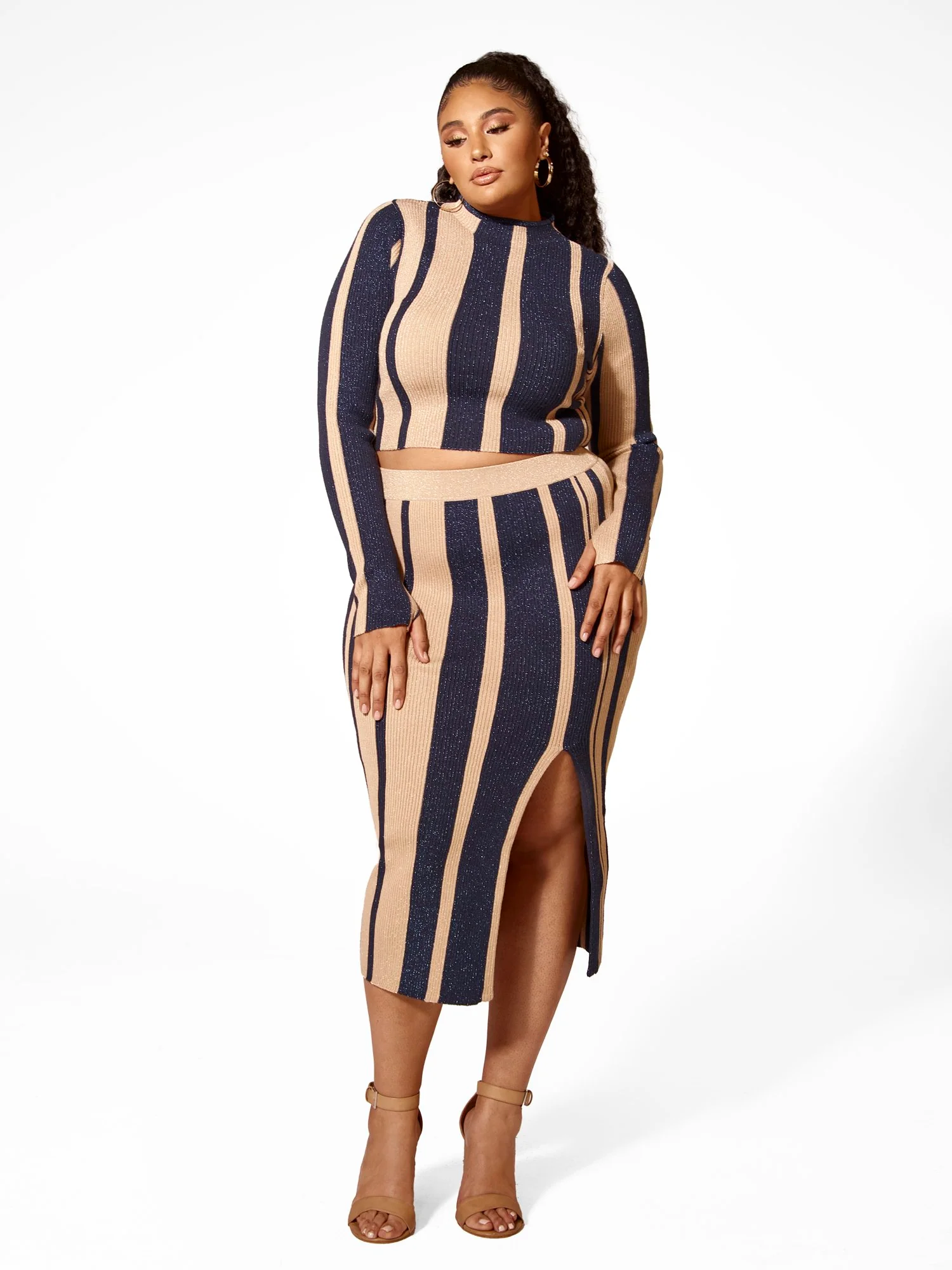 Lucy Striped Sweater Skirt - Image 4