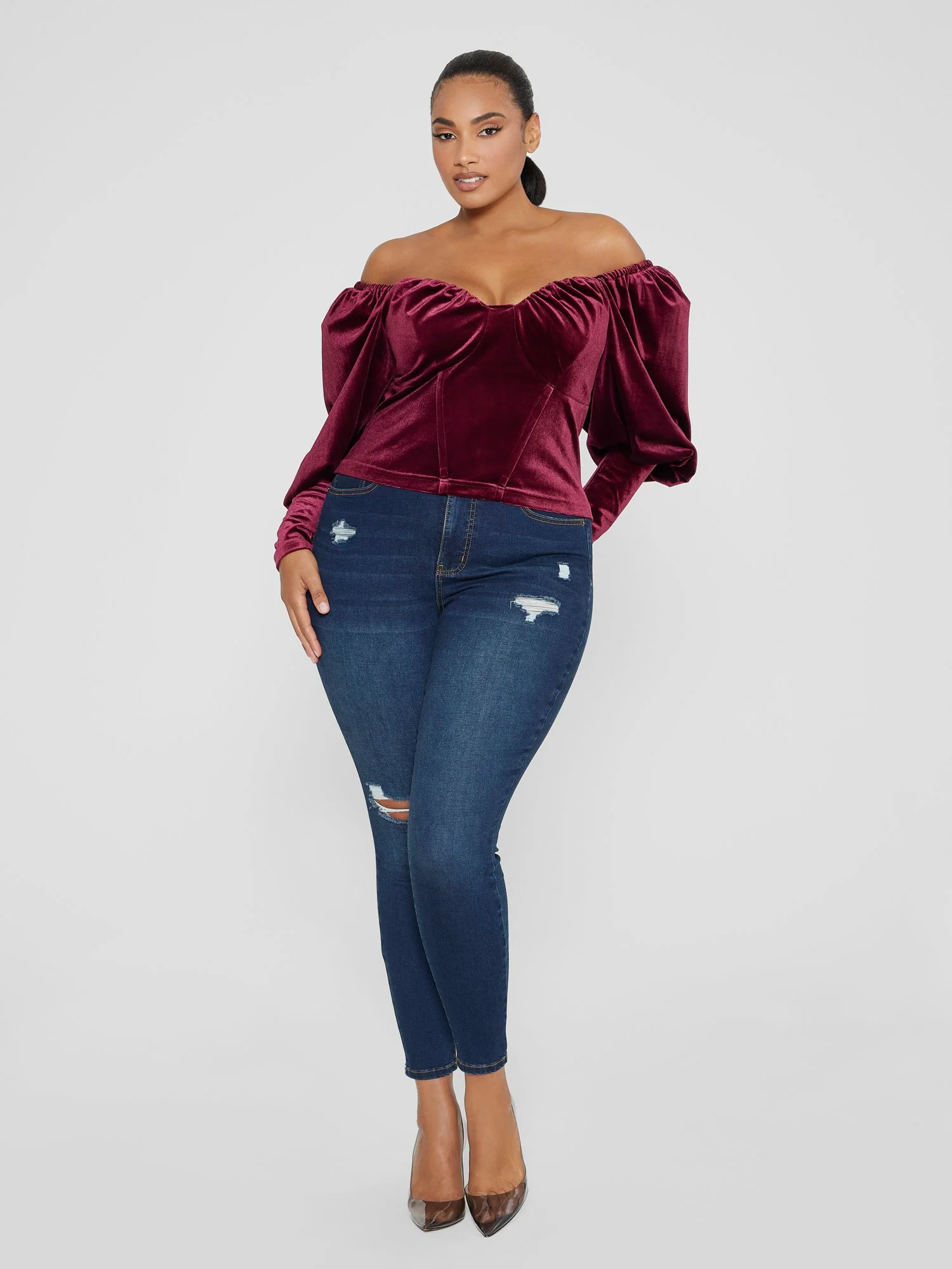 Luze Velvet Corset Style Top - Image 3