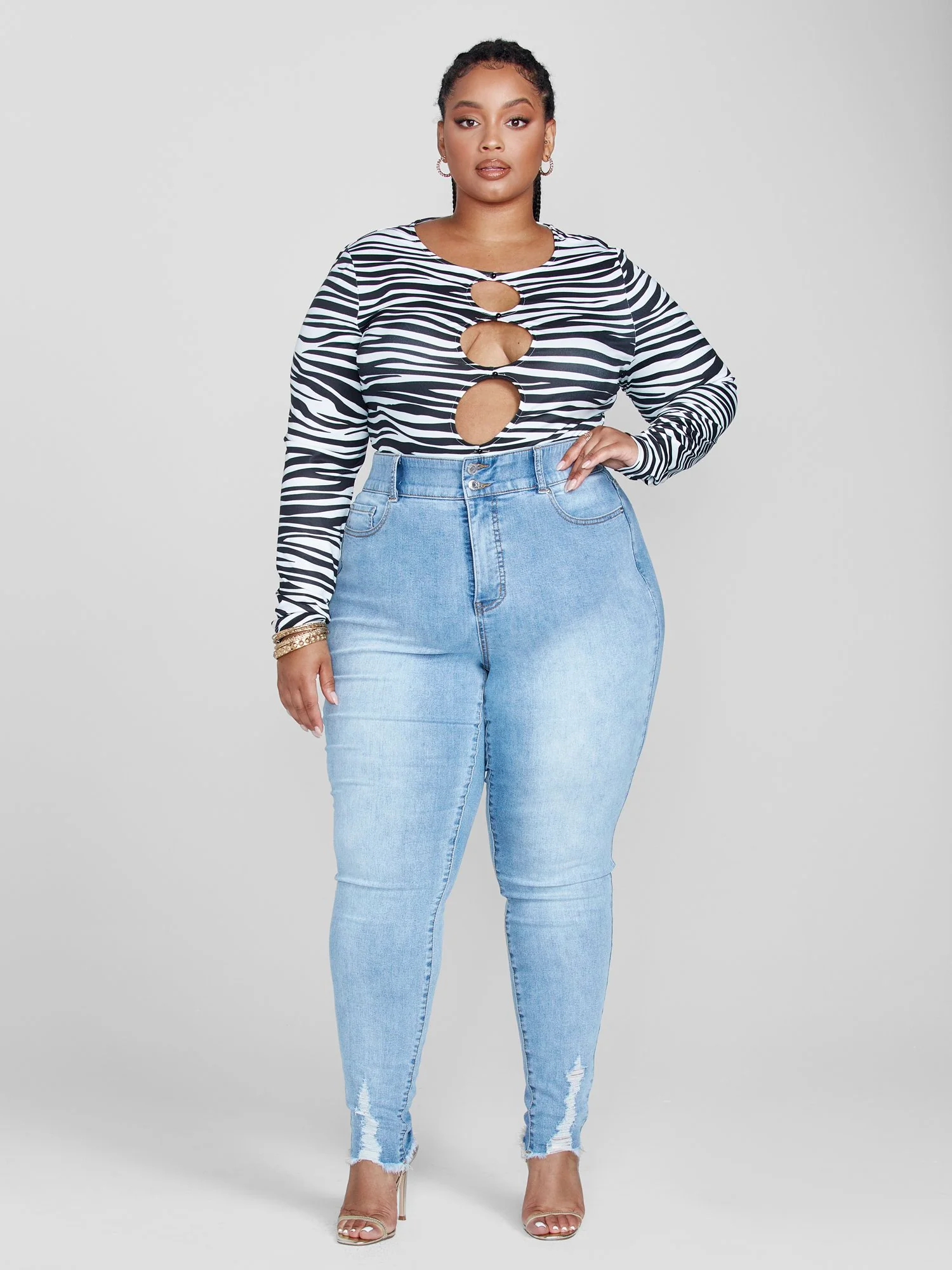 Lyla Zebra Print Cutout Top - Image 4