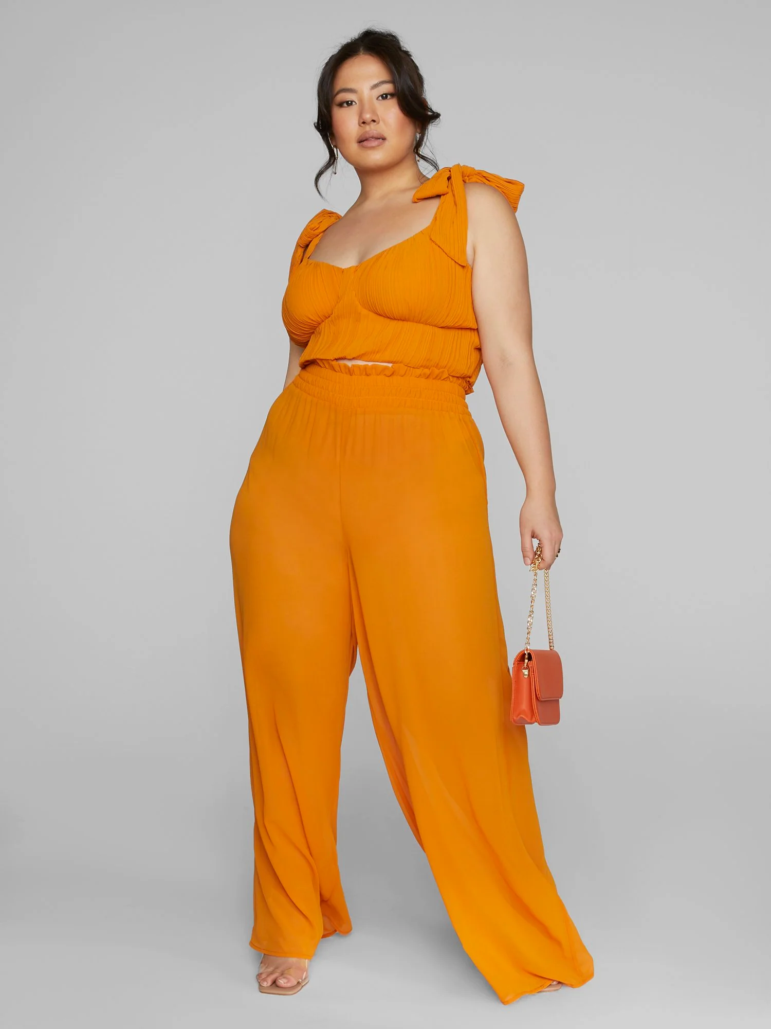 Lynette Tie Waist Crop Top - Image 3